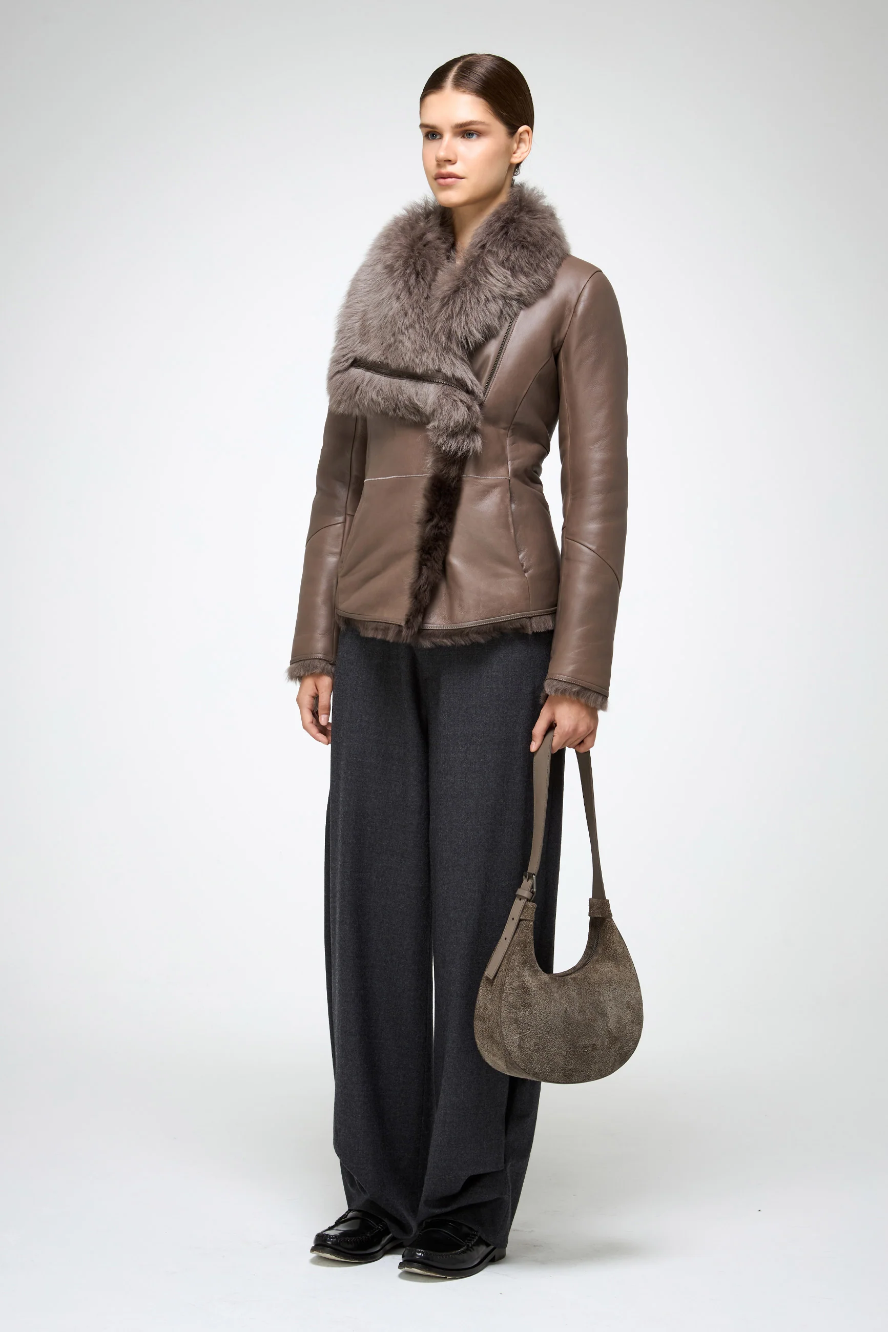 Adila - Clotho Nude Shearling Jacket - Image 4