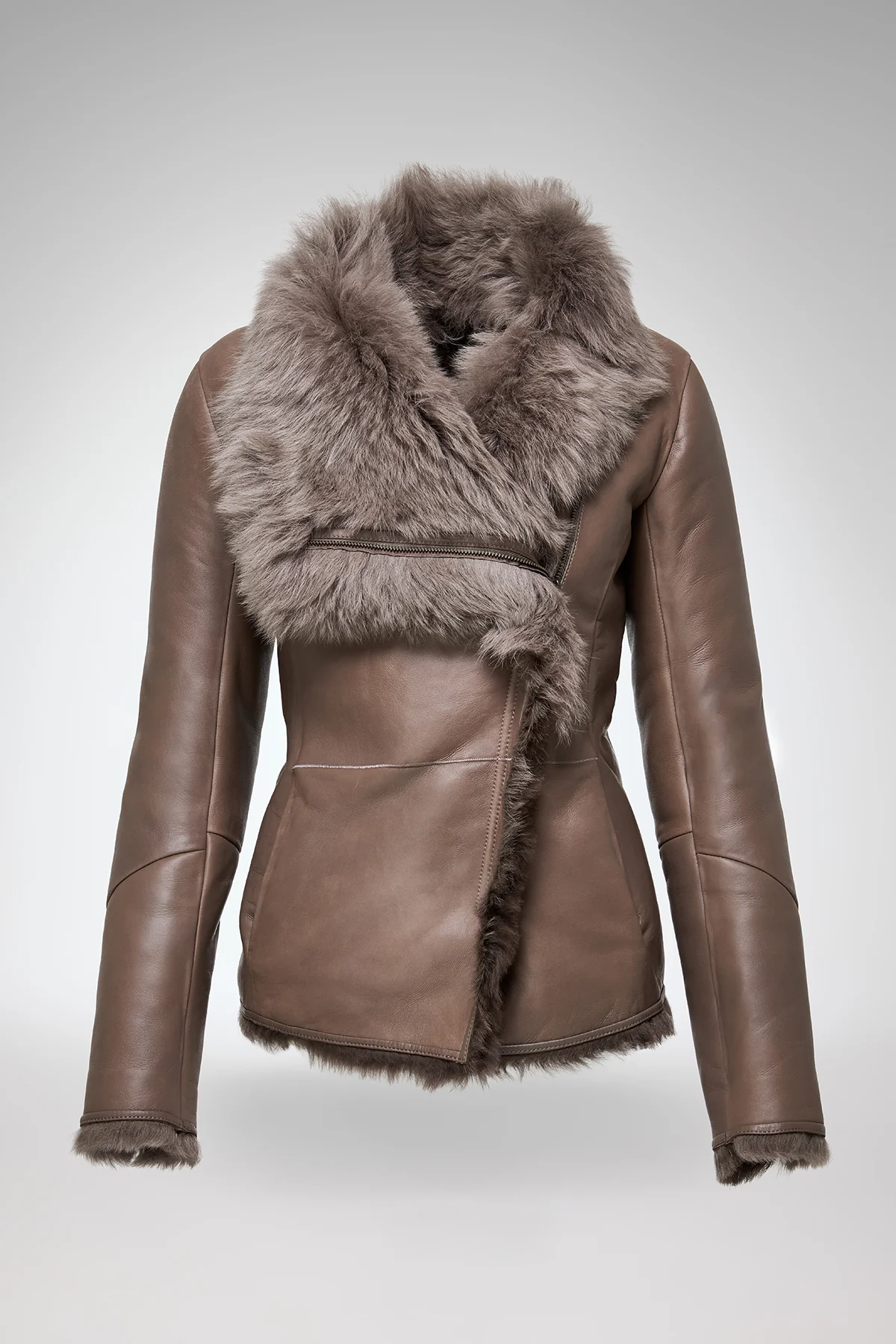 Adila - Clotho Nude Shearling Jacket - Image 5