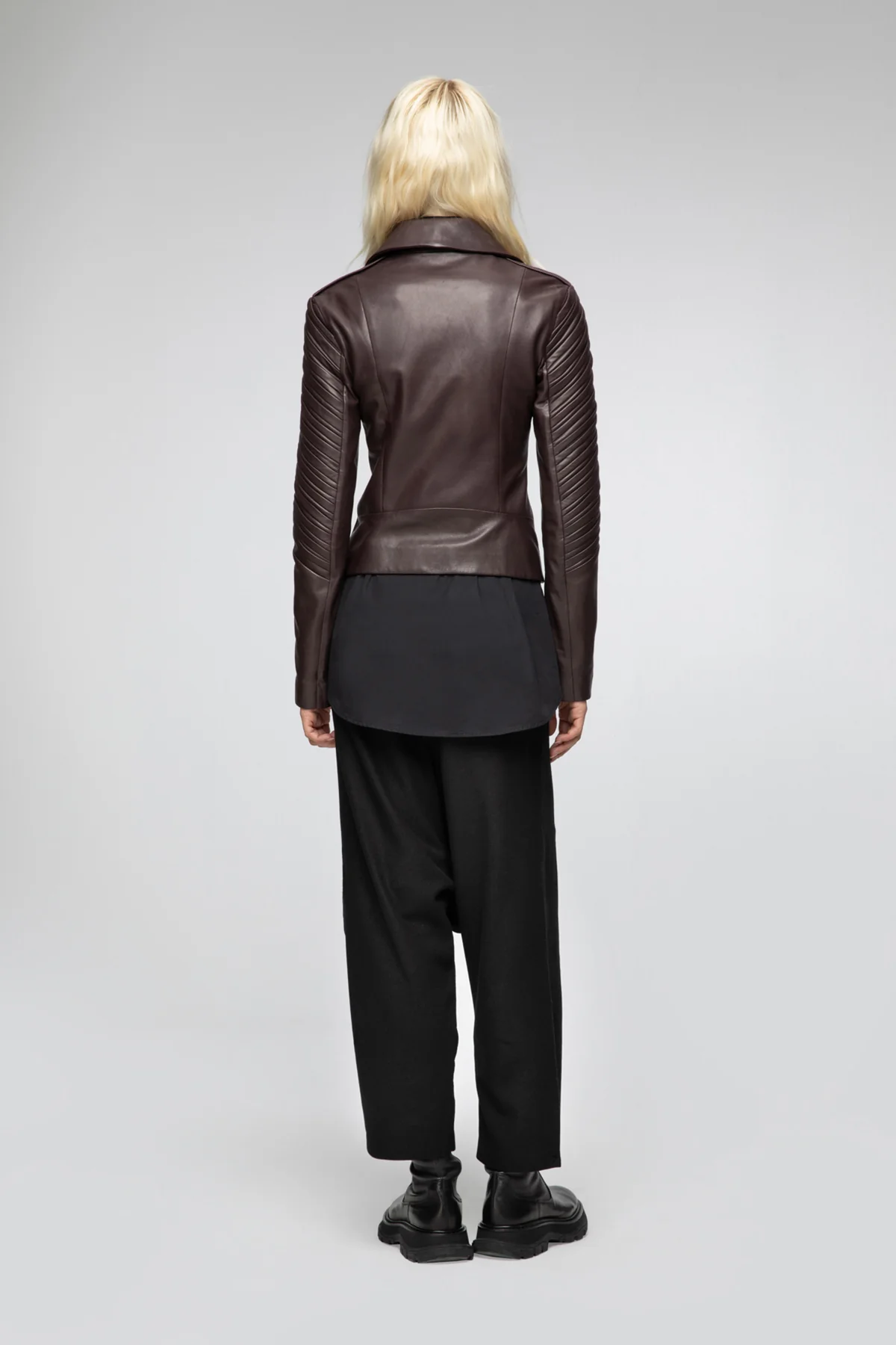 Alya - Bordeaux Leather Jacket - Image 5