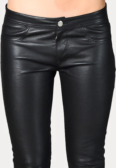 Anais - Black Leather Pant - Image 4