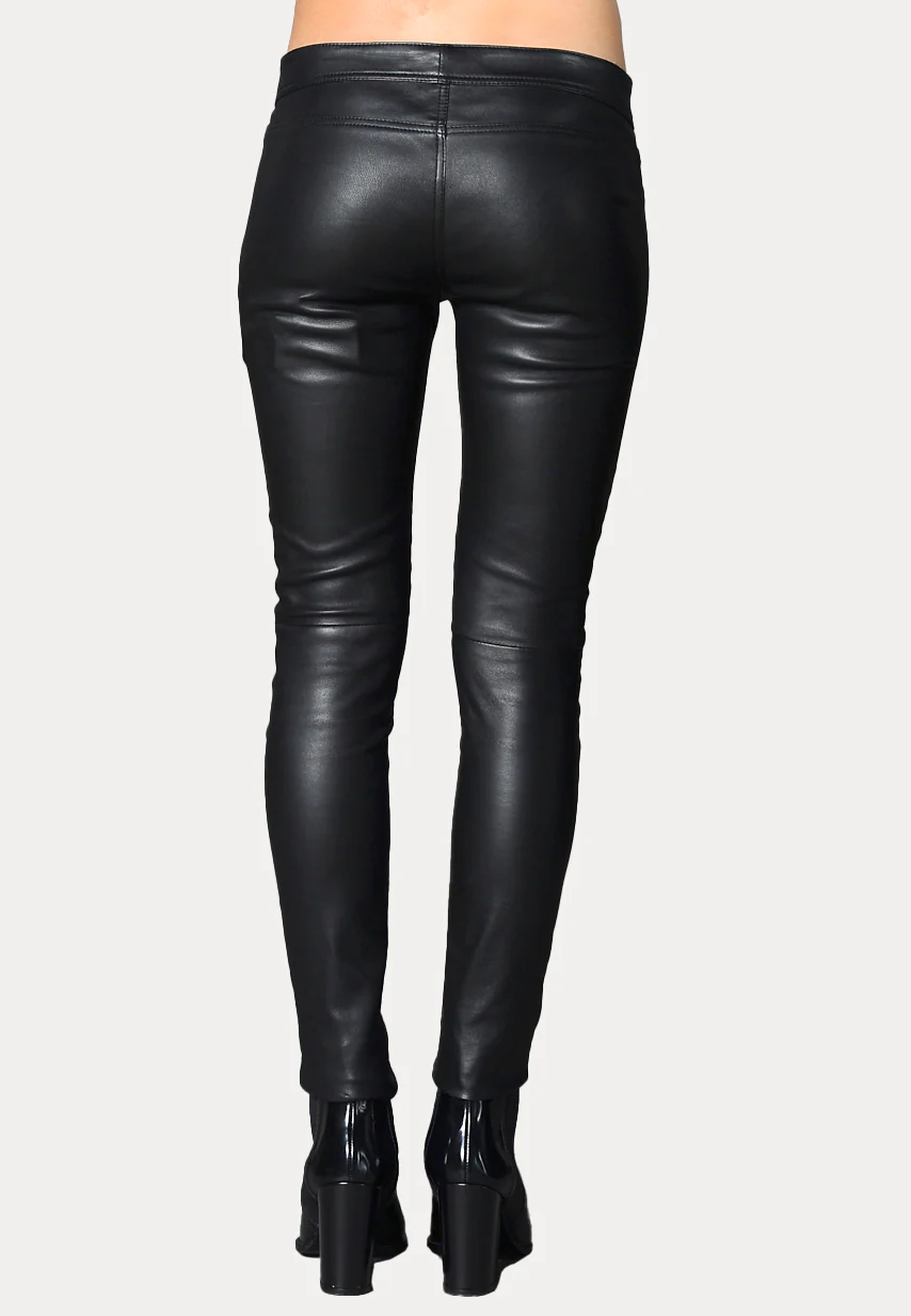 Anais - Black Leather Pant - Image 5
