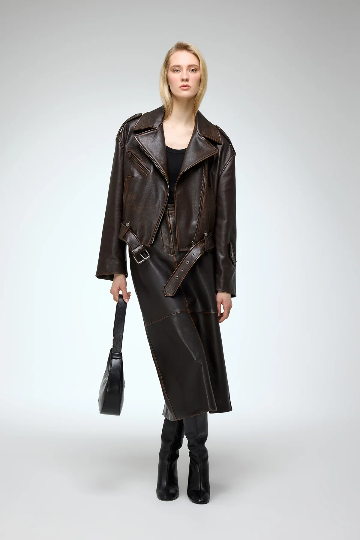 Anya - Brown Leather Jacket - Image 3