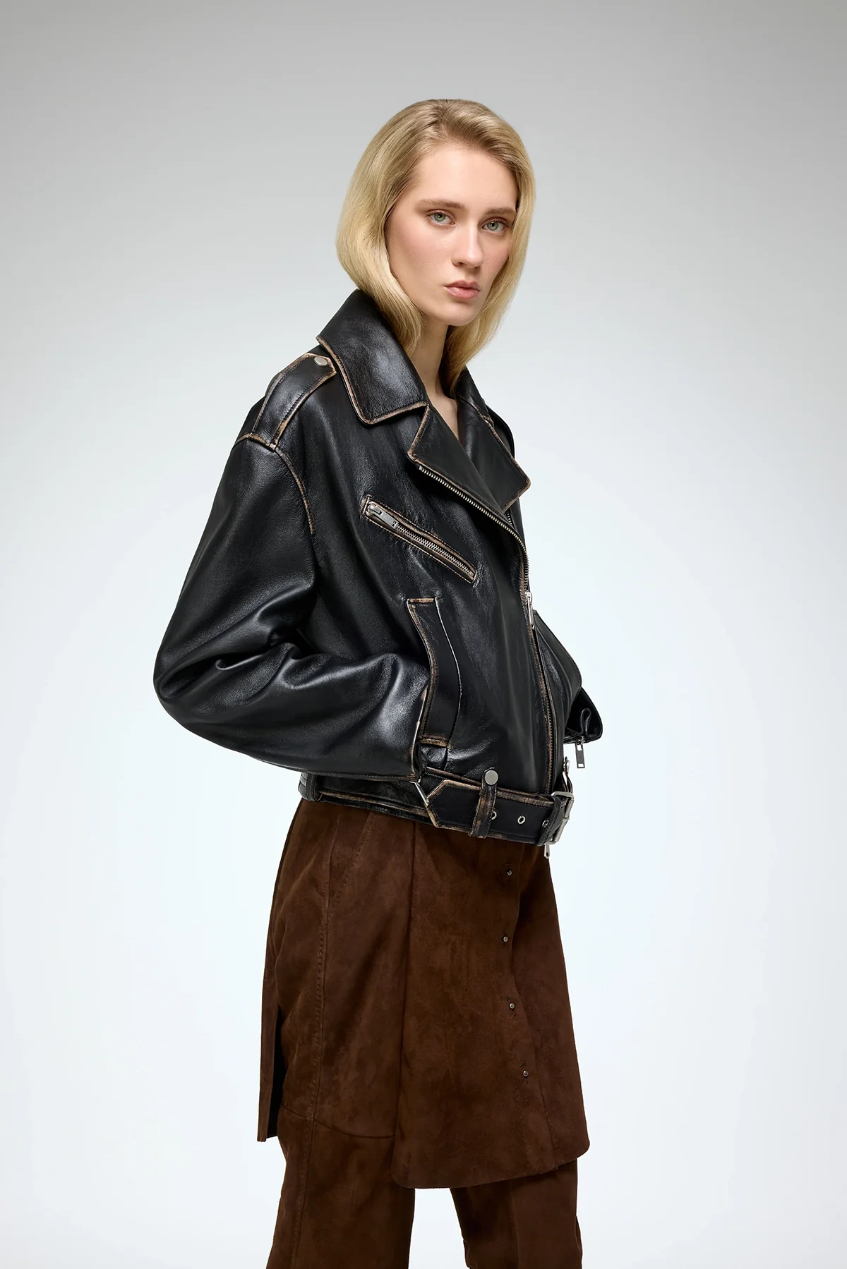 Anya - Dark Brown Leather Jacket - Image 4