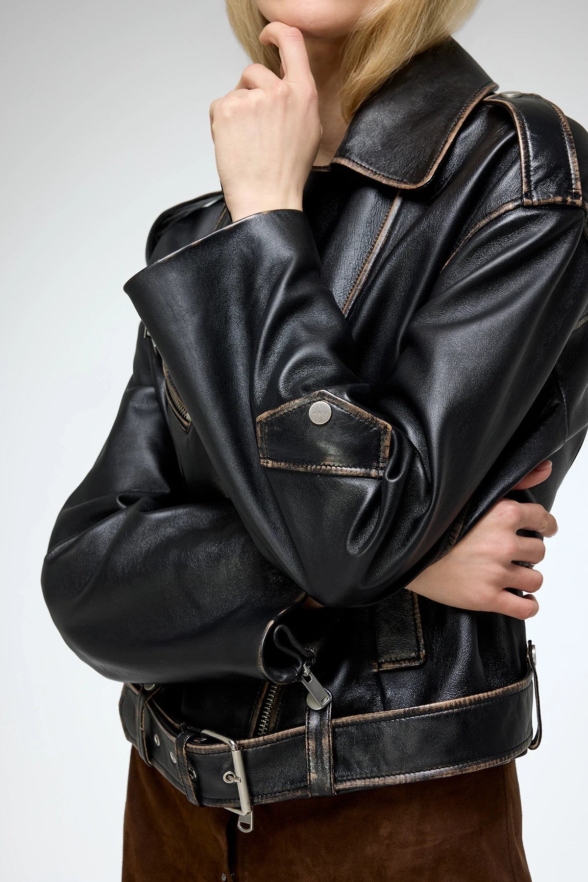 Anya - Dark Brown Leather Jacket - Image 5