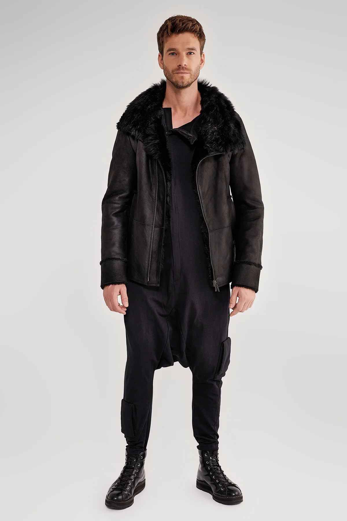 Milo - Black Shearling Coat - Image 4