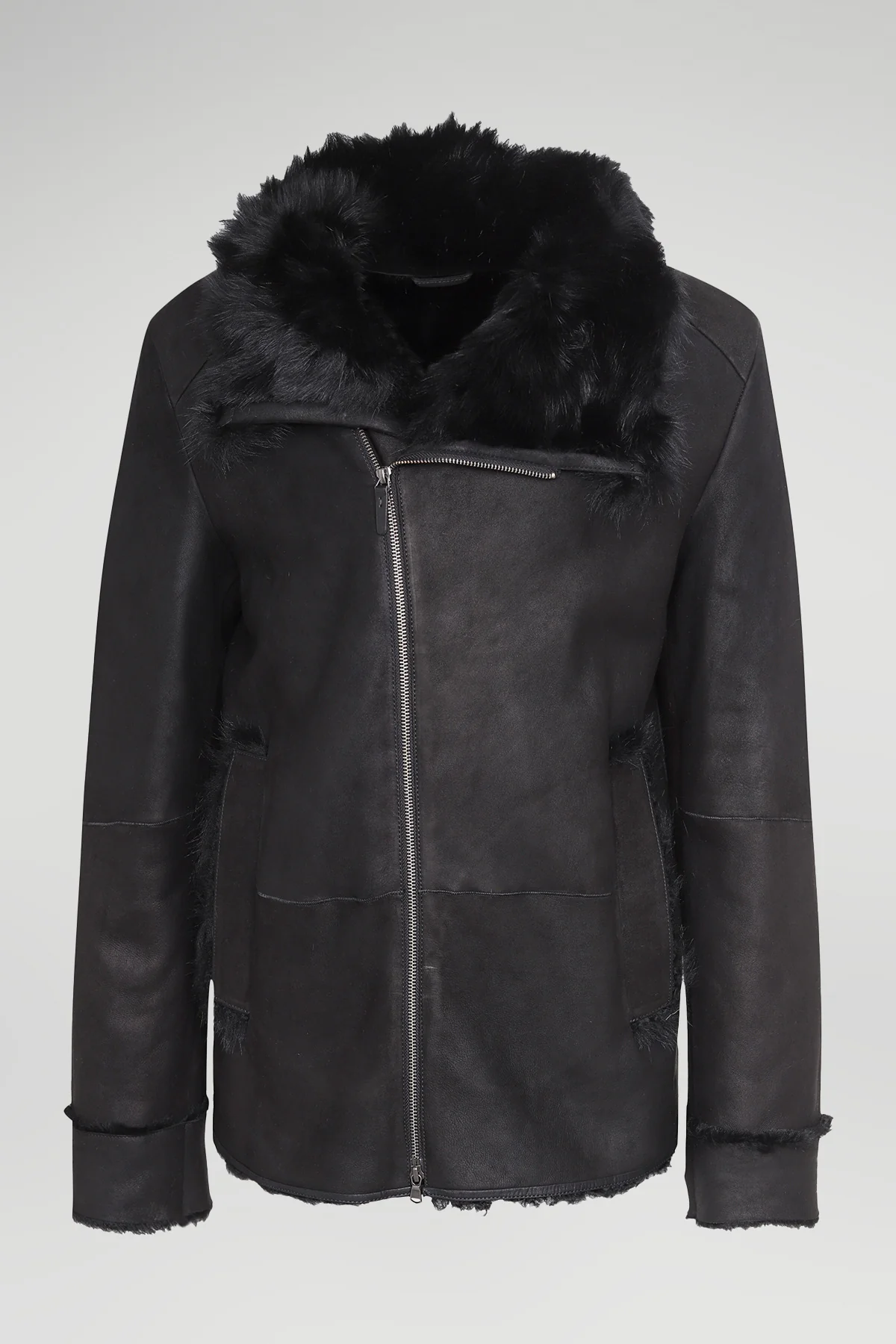 Milo - Black Shearling Coat - Image 5