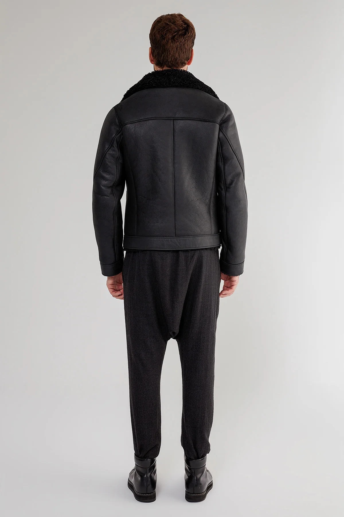 Tristan - Black Shearling Jacket - Image 6