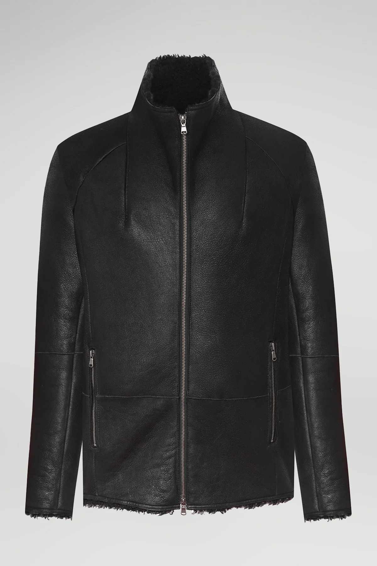 Bastien - Black Shearling Jacket - Image 4