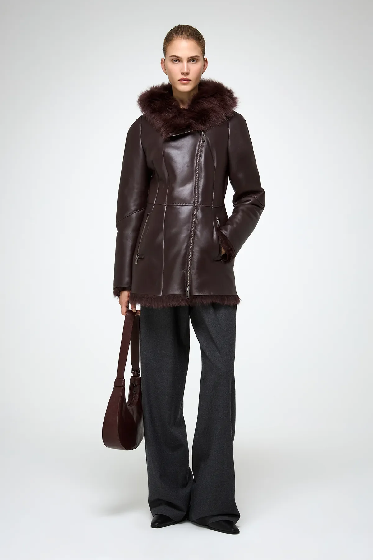 Mallory - Cherry Shearling Coat - Image 5