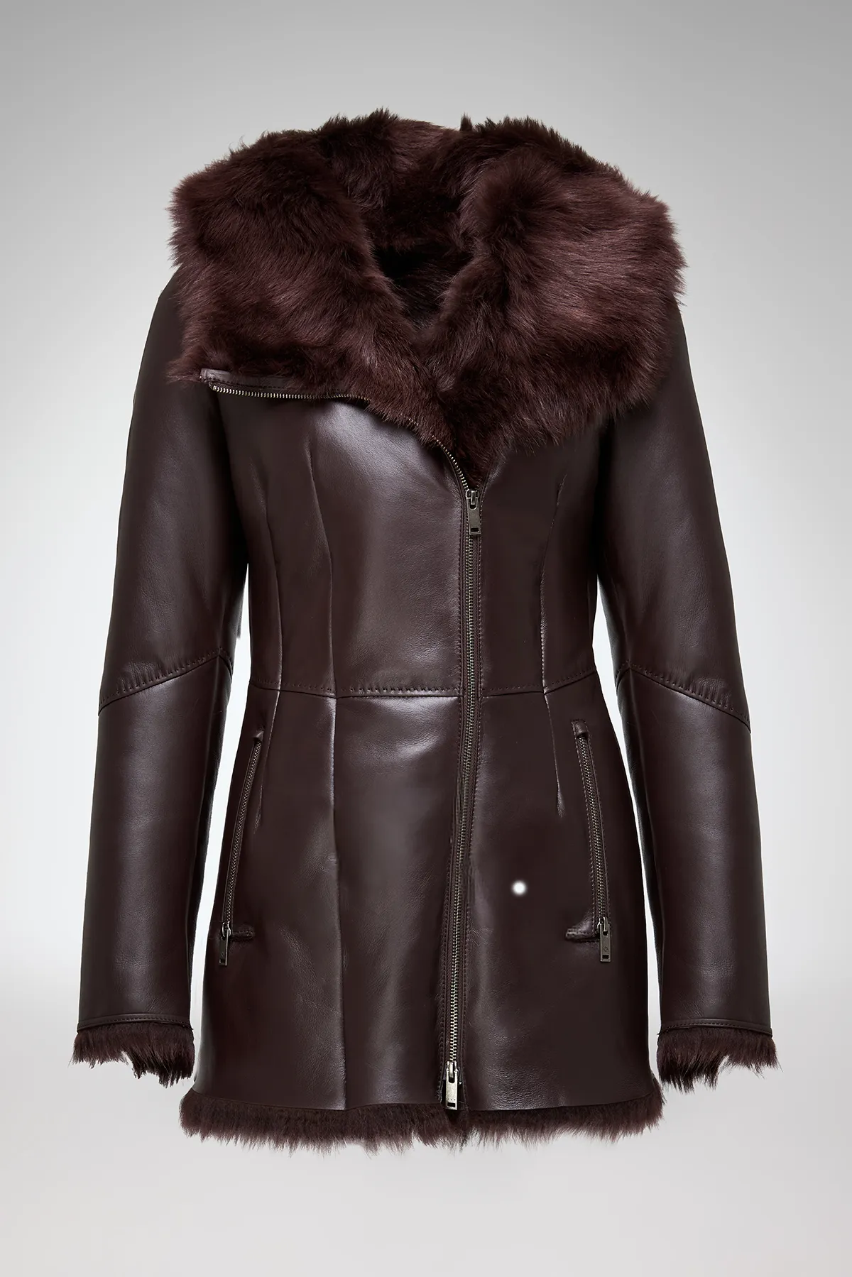 Mallory - Cherry Shearling Coat - Image 6