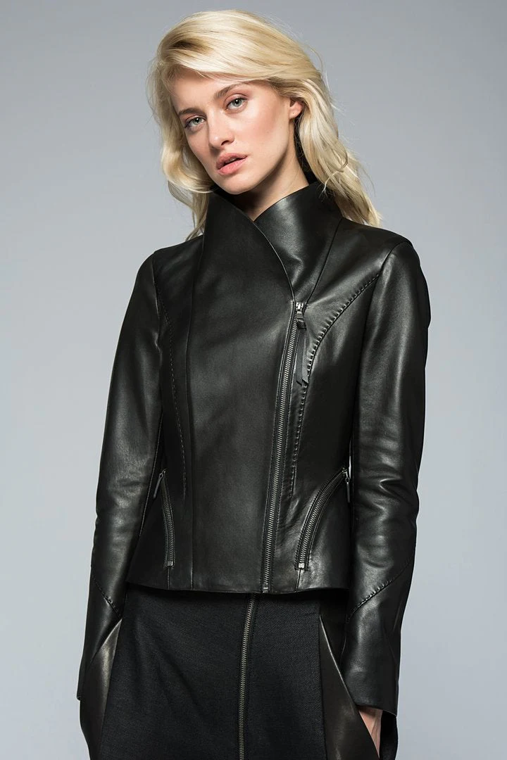 Claire - Black Leather Jacket - Image 3