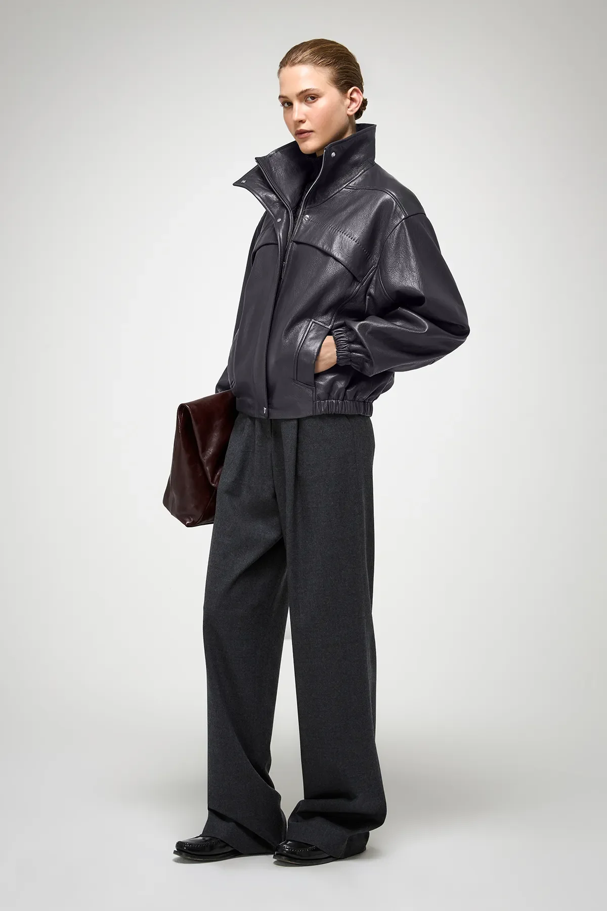 Eli - Anthracite Leather Jacket - Image 3