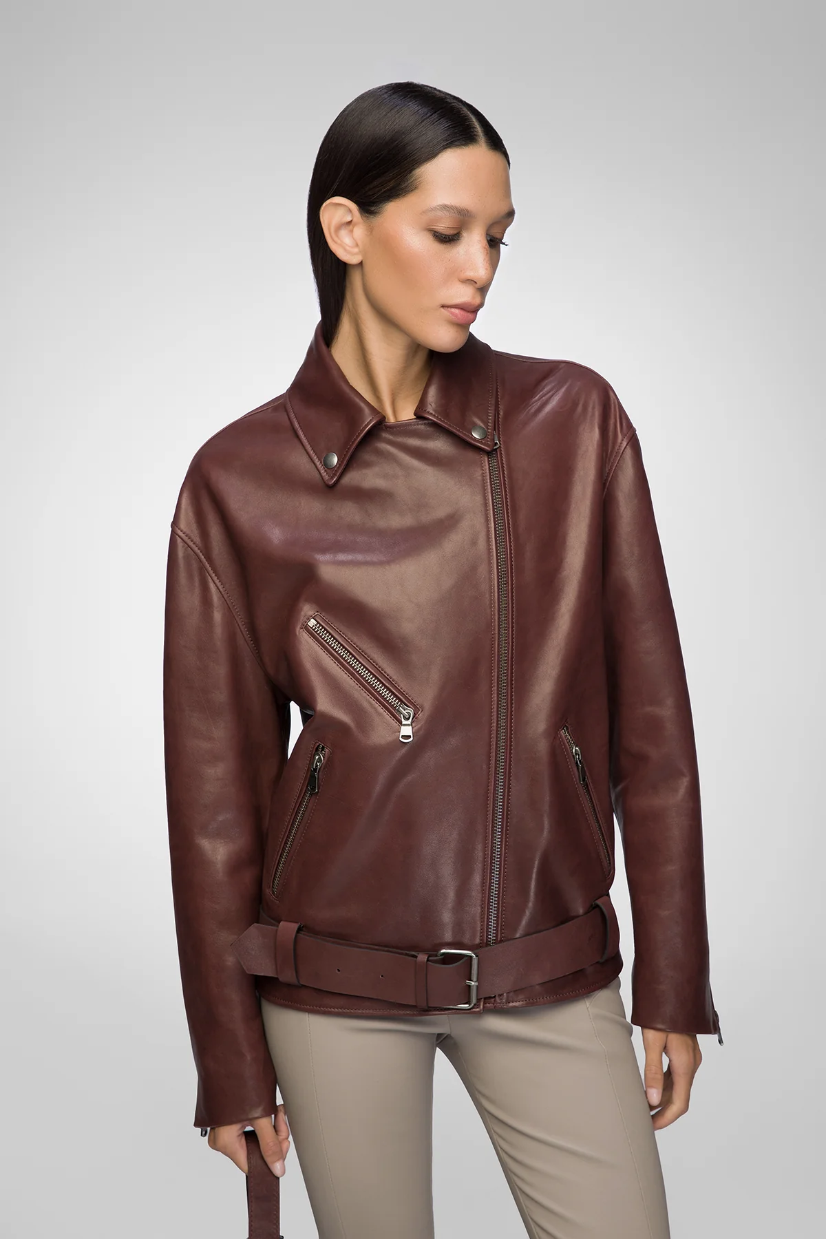Gisele - Cherry Leather Jacket - Image 5