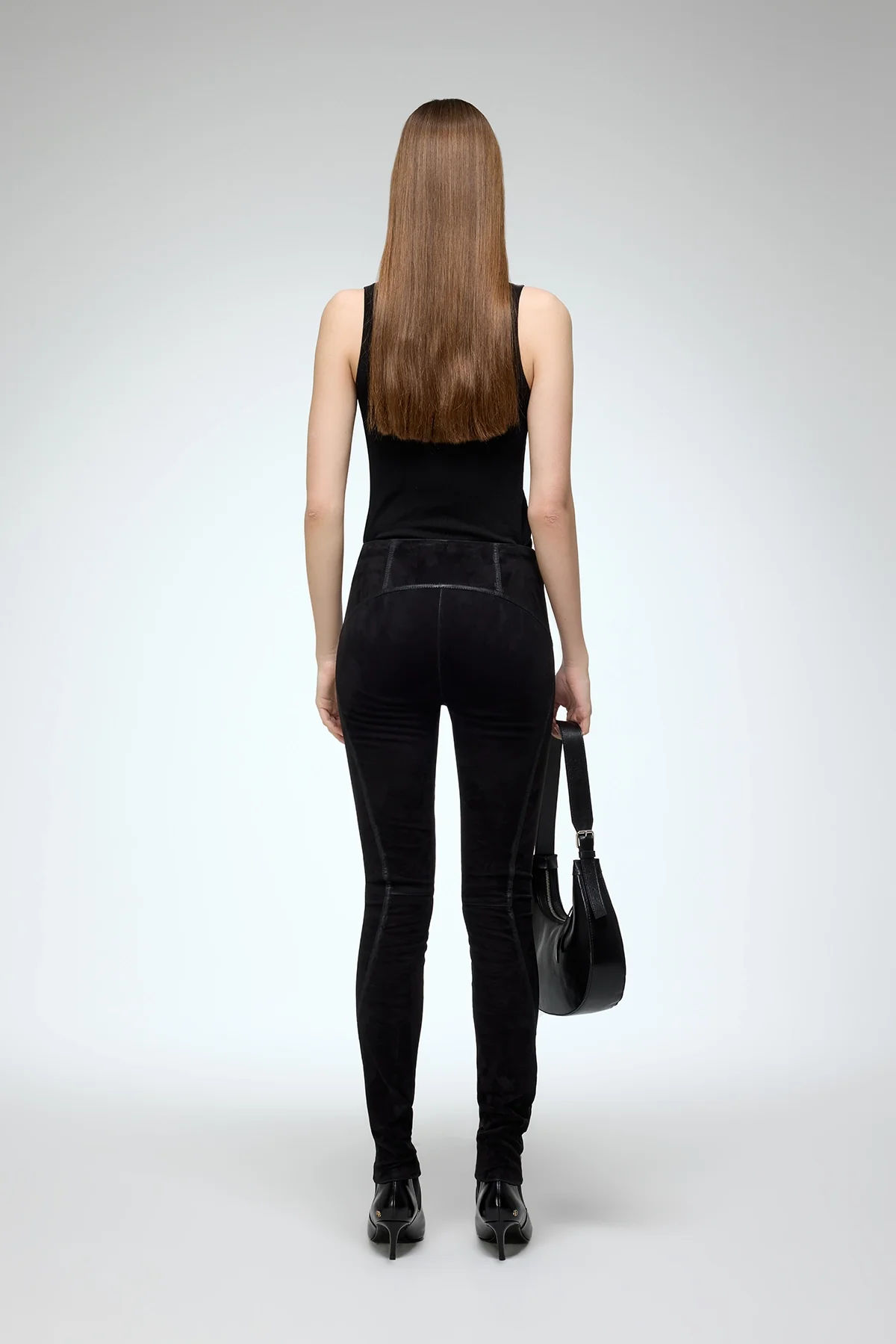 Helga - Black Suede Leather Pants - Image 4