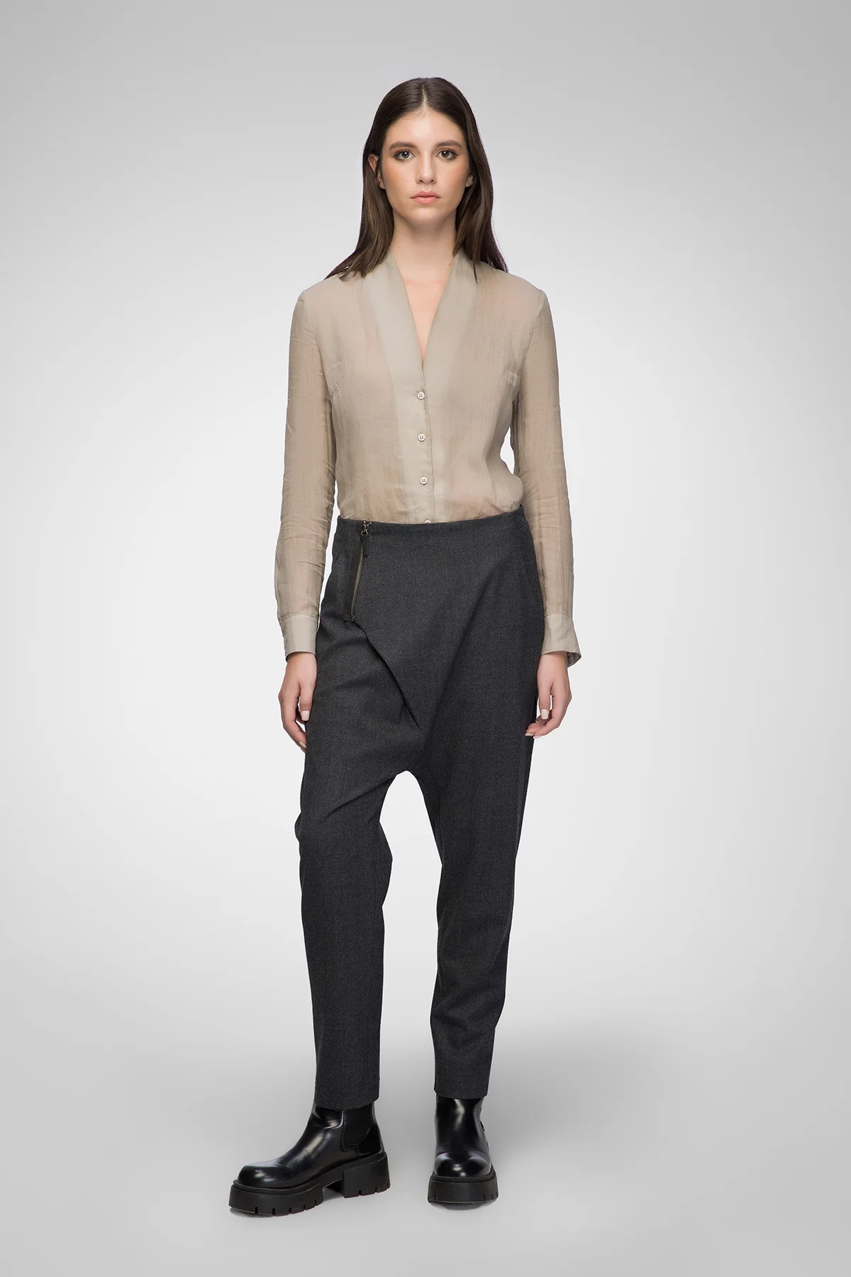 Hilda - Anthracite Wool Pant - Image 4