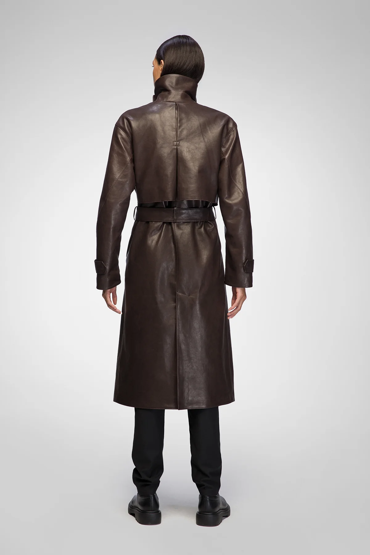 Isabelle - Brown Leather Coat - Image 6