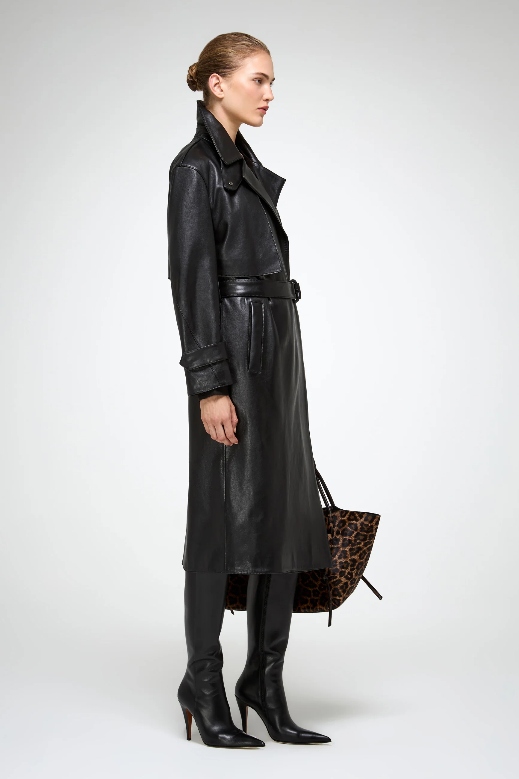 Isabelle - Black Leather Coat - Image 5