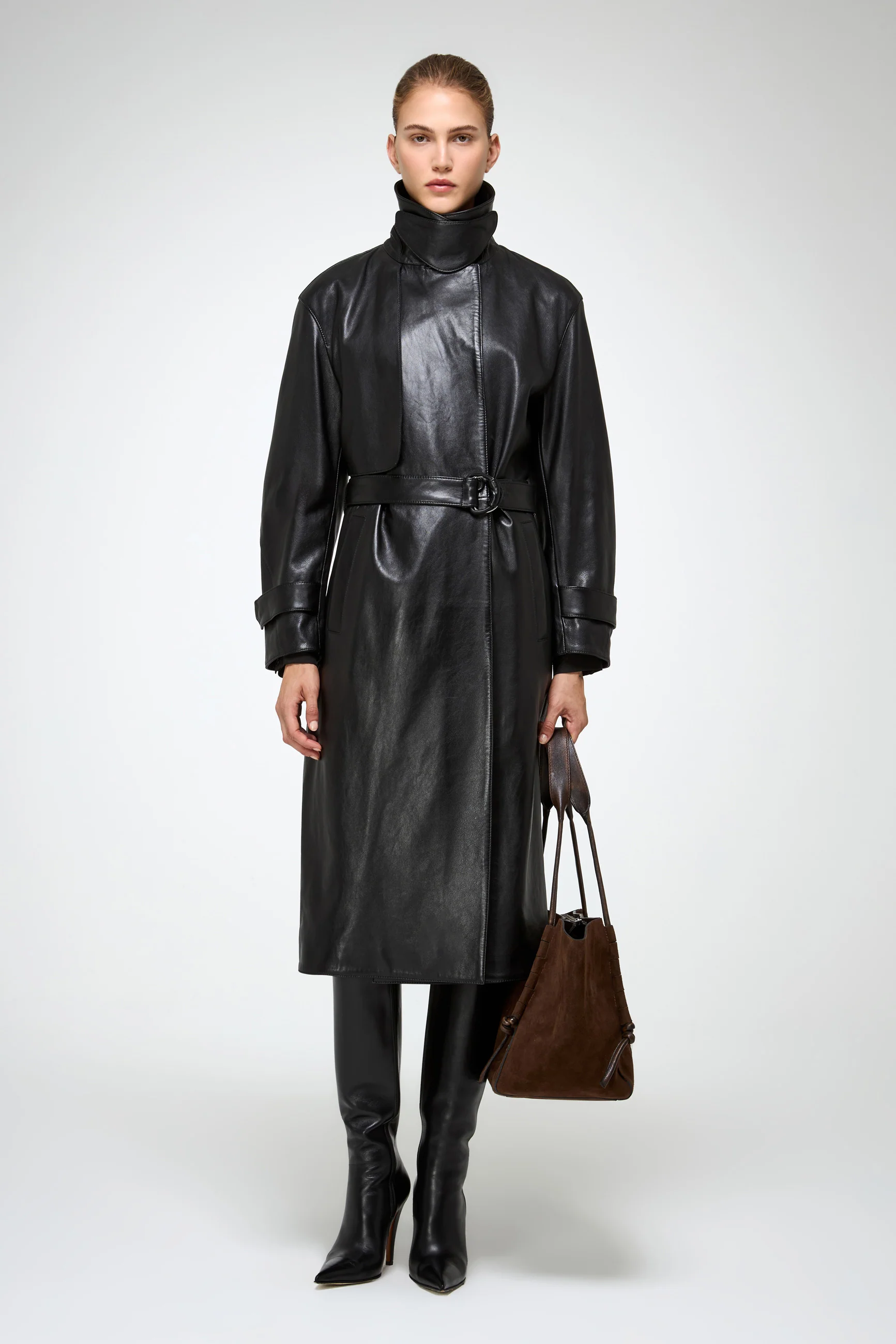 Isabelle - Black Leather Coat - Image 6