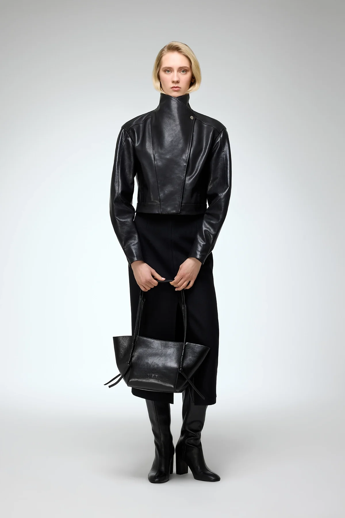 Isla - Black Leather Jacket - Image 3