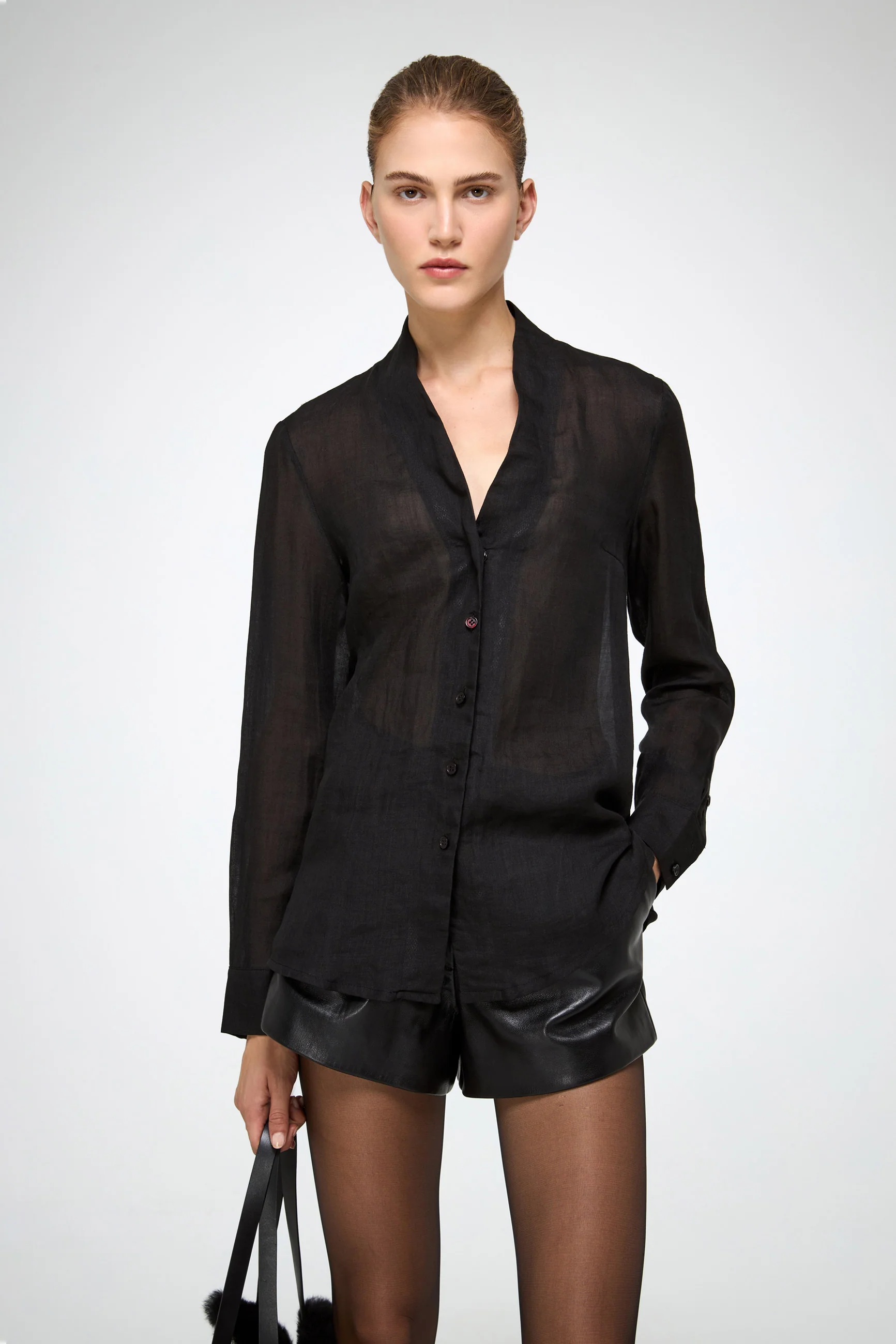Iva - Ramie Black Shirt - Image 3