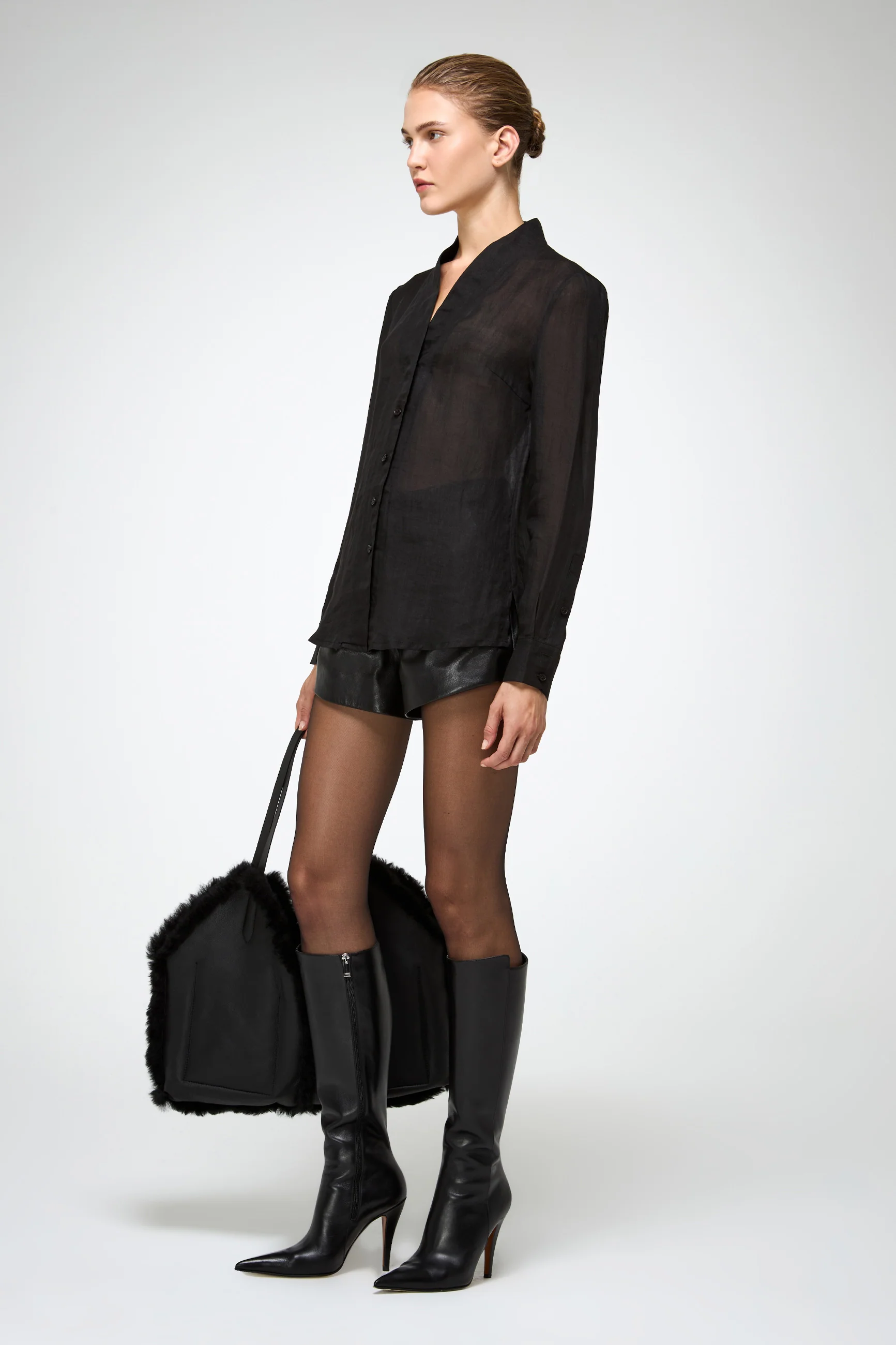 Iva - Ramie Black Shirt - Image 4