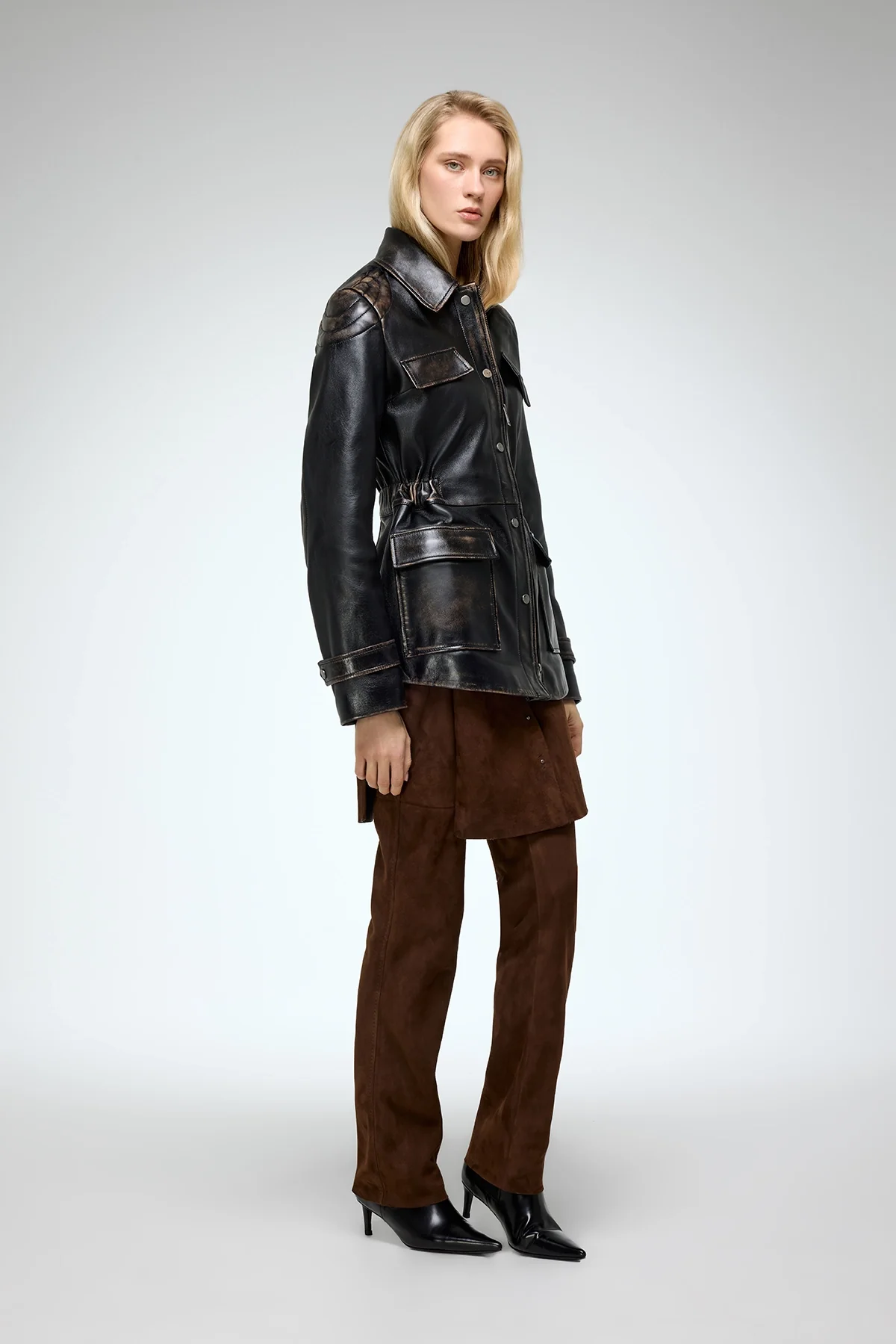 Joan - Black Leather Jacket - Image 3