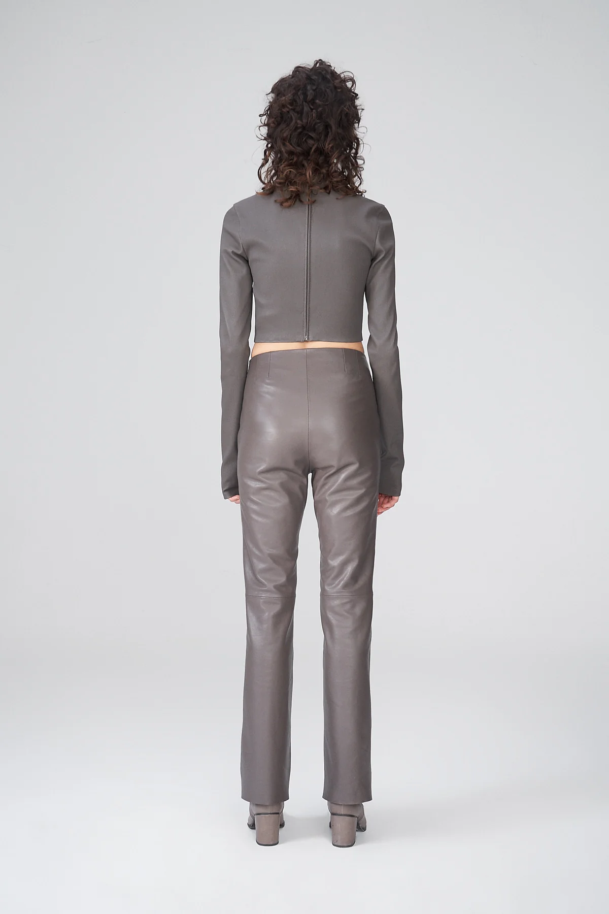 Lara - Nude Leather Pants - Image 5