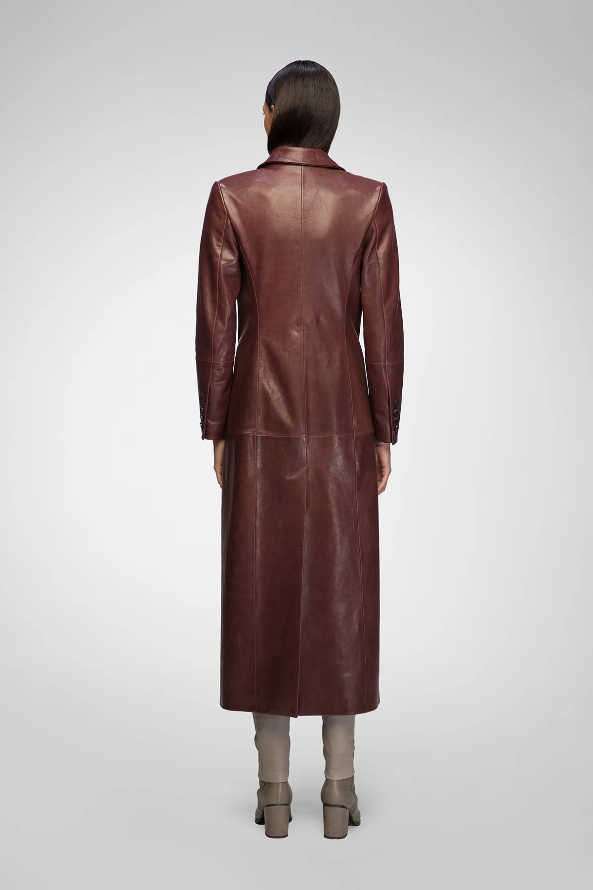 Laurence - Cherry Leather Coat - Image 6