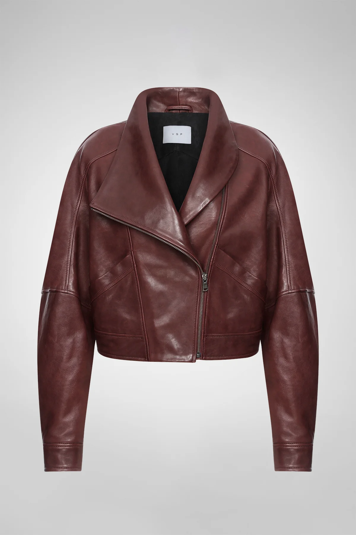 Lavinia - Cherry Leather Jacket - Image 4