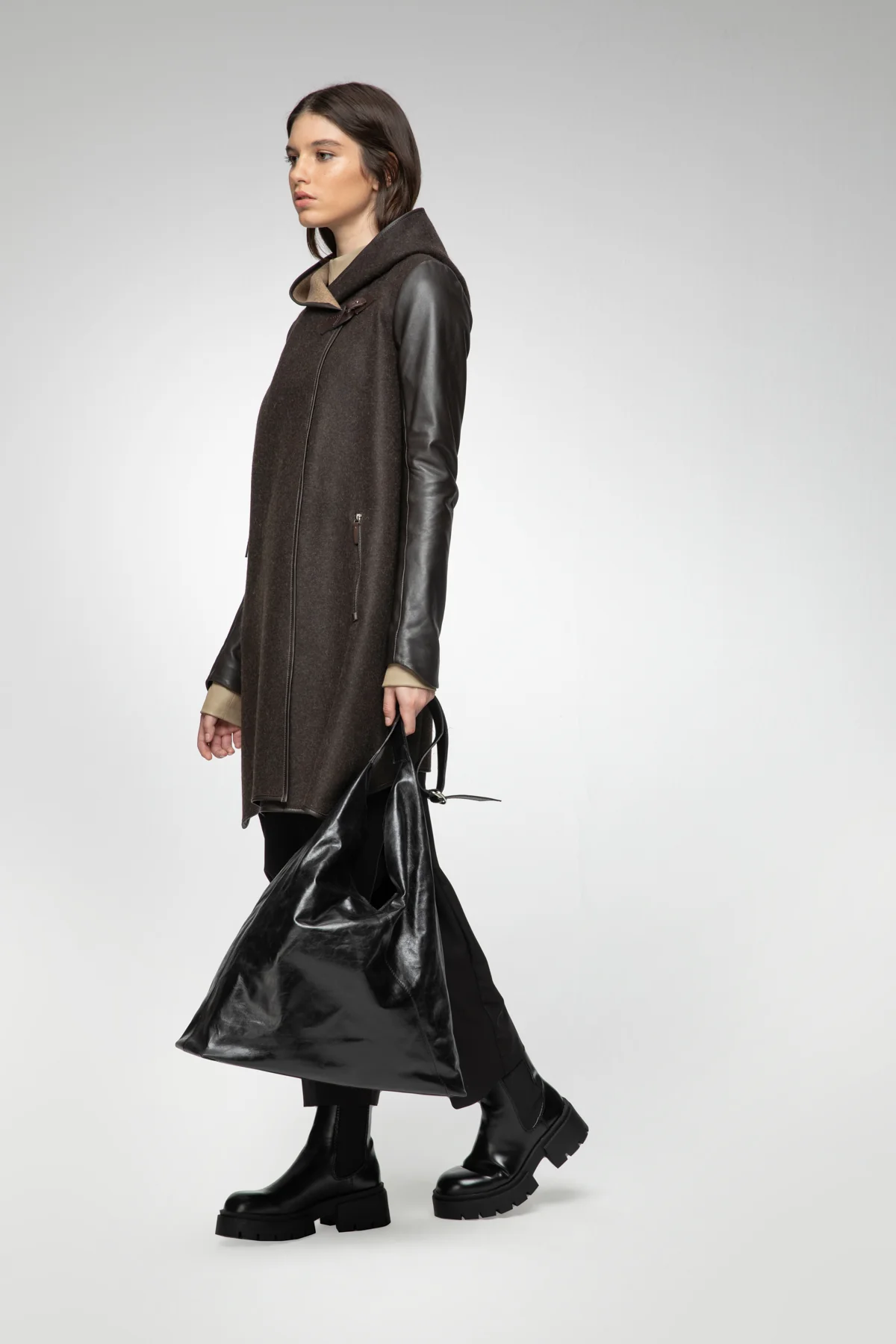 Lea - Brown Wool Coat - Image 3