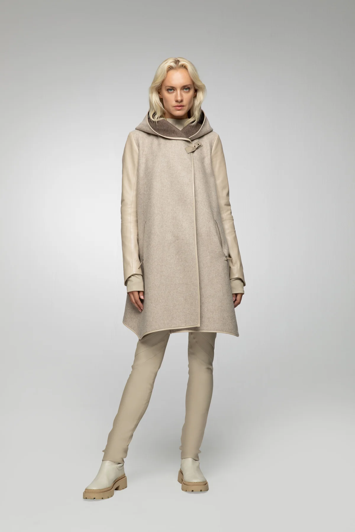 Lea - Latte Wool Coat - Image 3