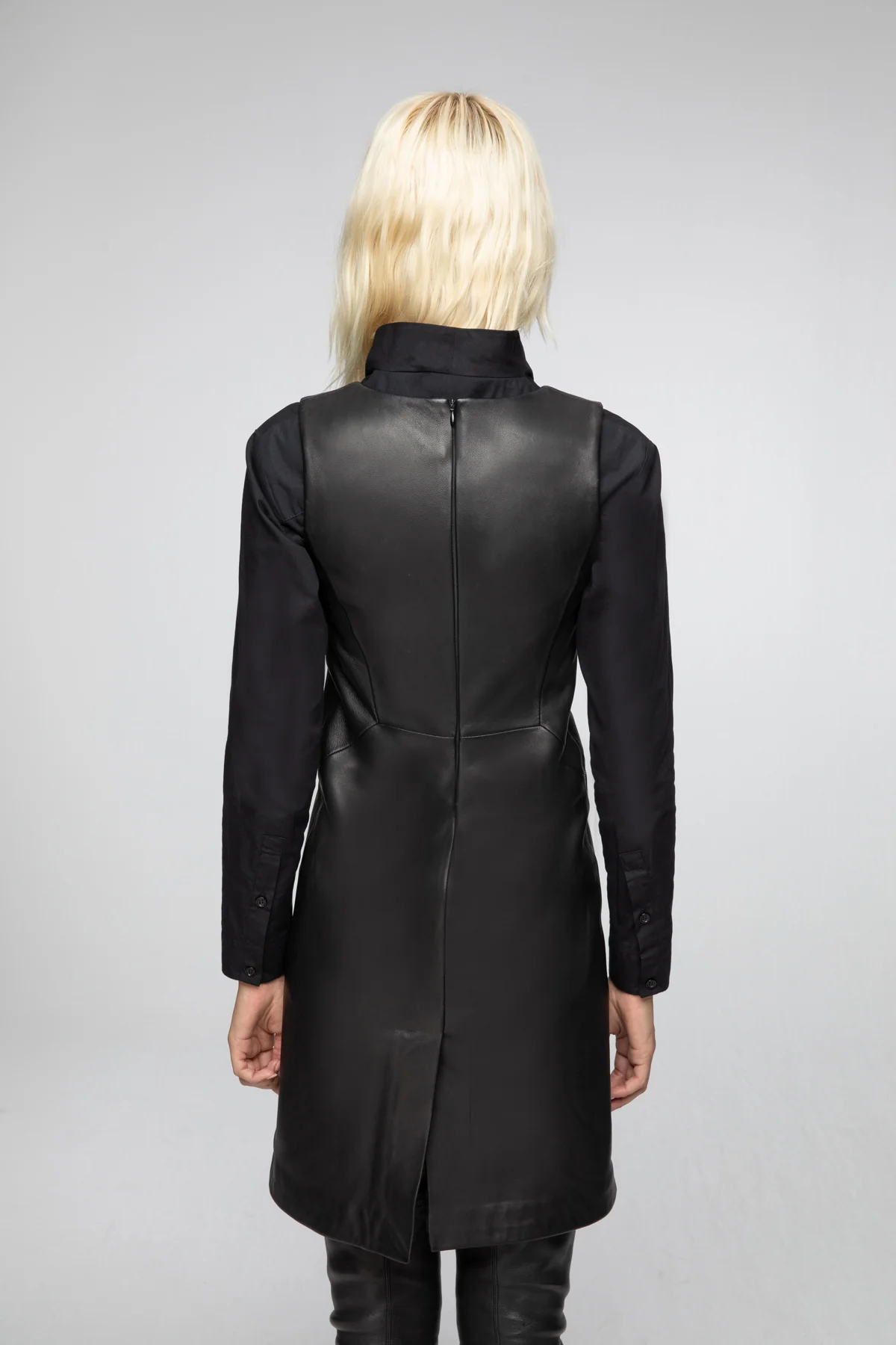 Macia - Black Leather Dress - Image 4