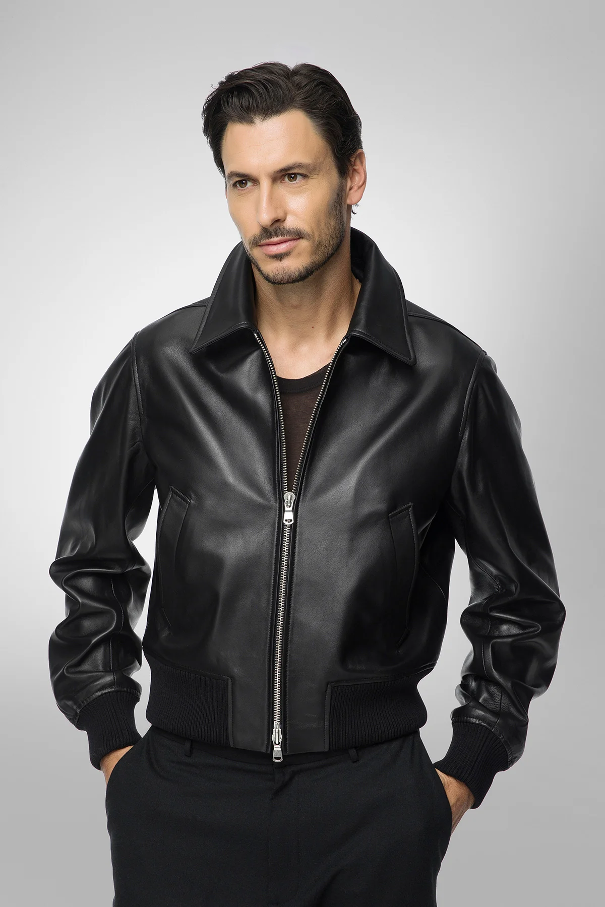 Marco - Black Leather Jacket - Image 3
