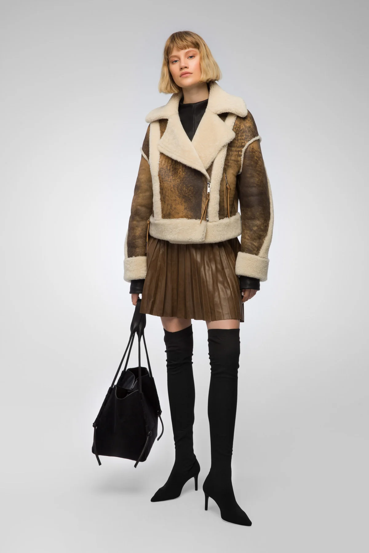 Marion - Brown Shearling Jacket - Image 3