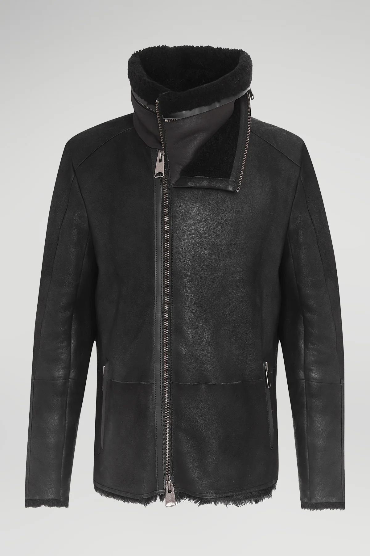 Matteo - Black Shearling Coat - Image 5