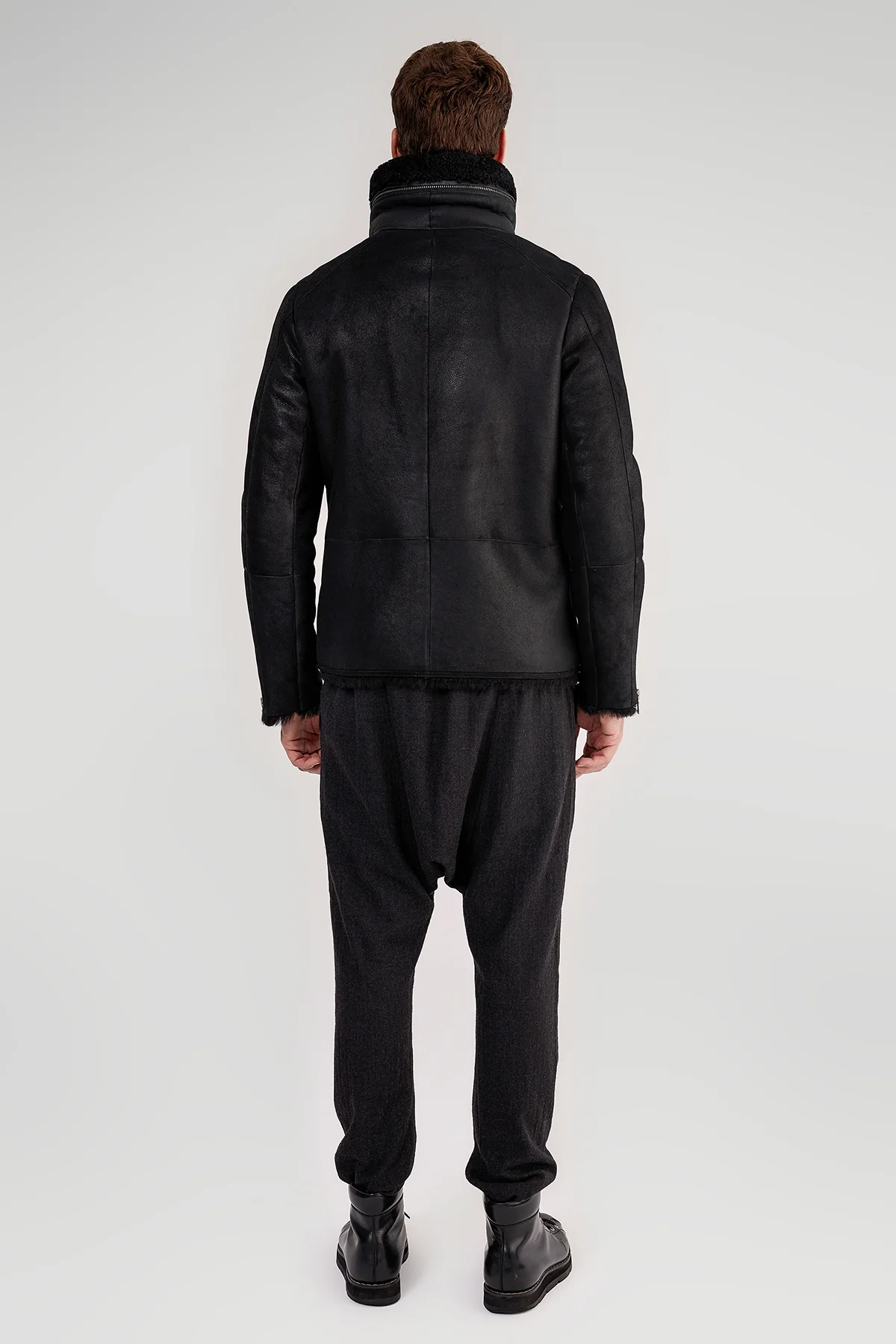 Matteo - Black Shearling Coat - Image 6
