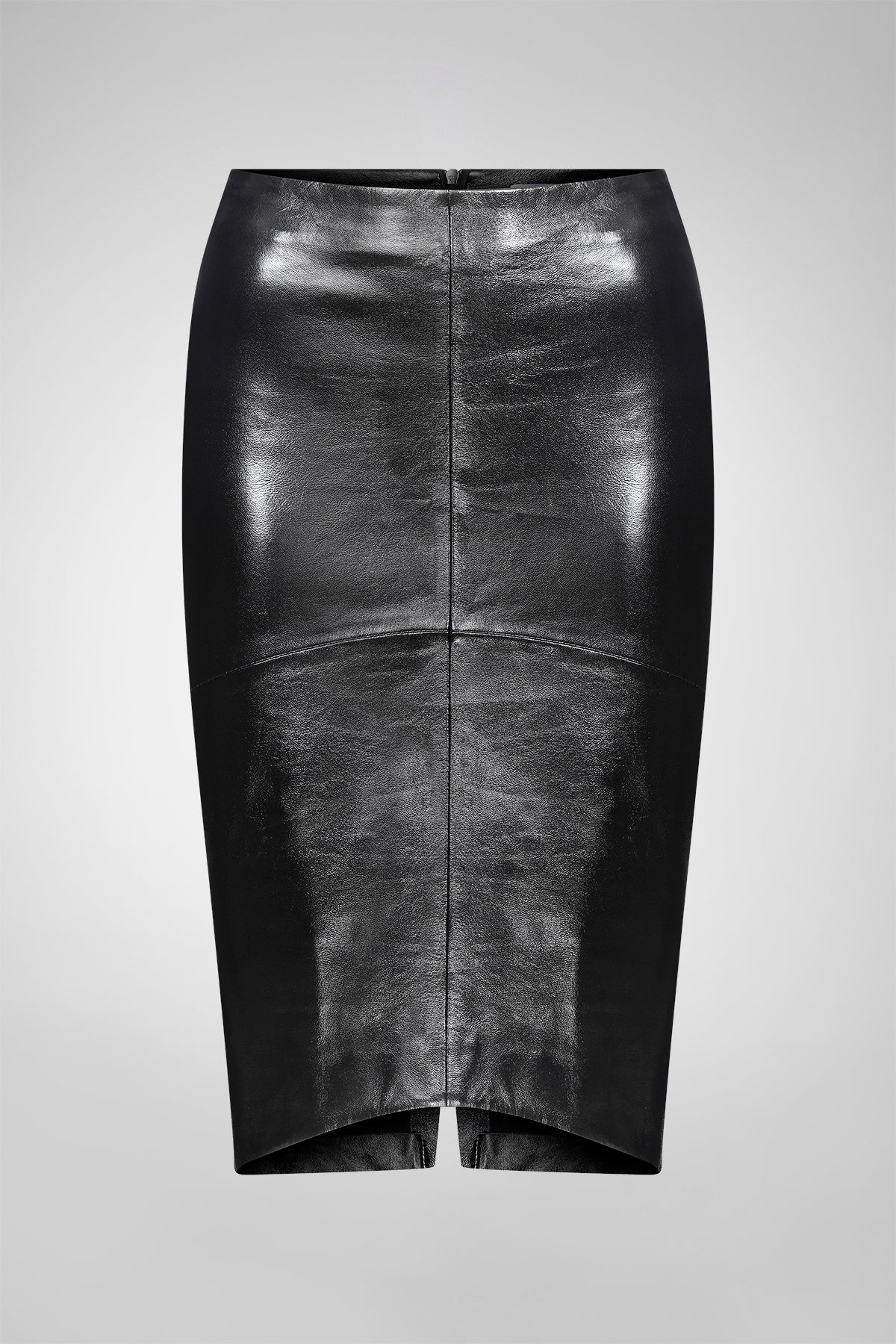 Mira - Black Leather Skirt - Image 4
