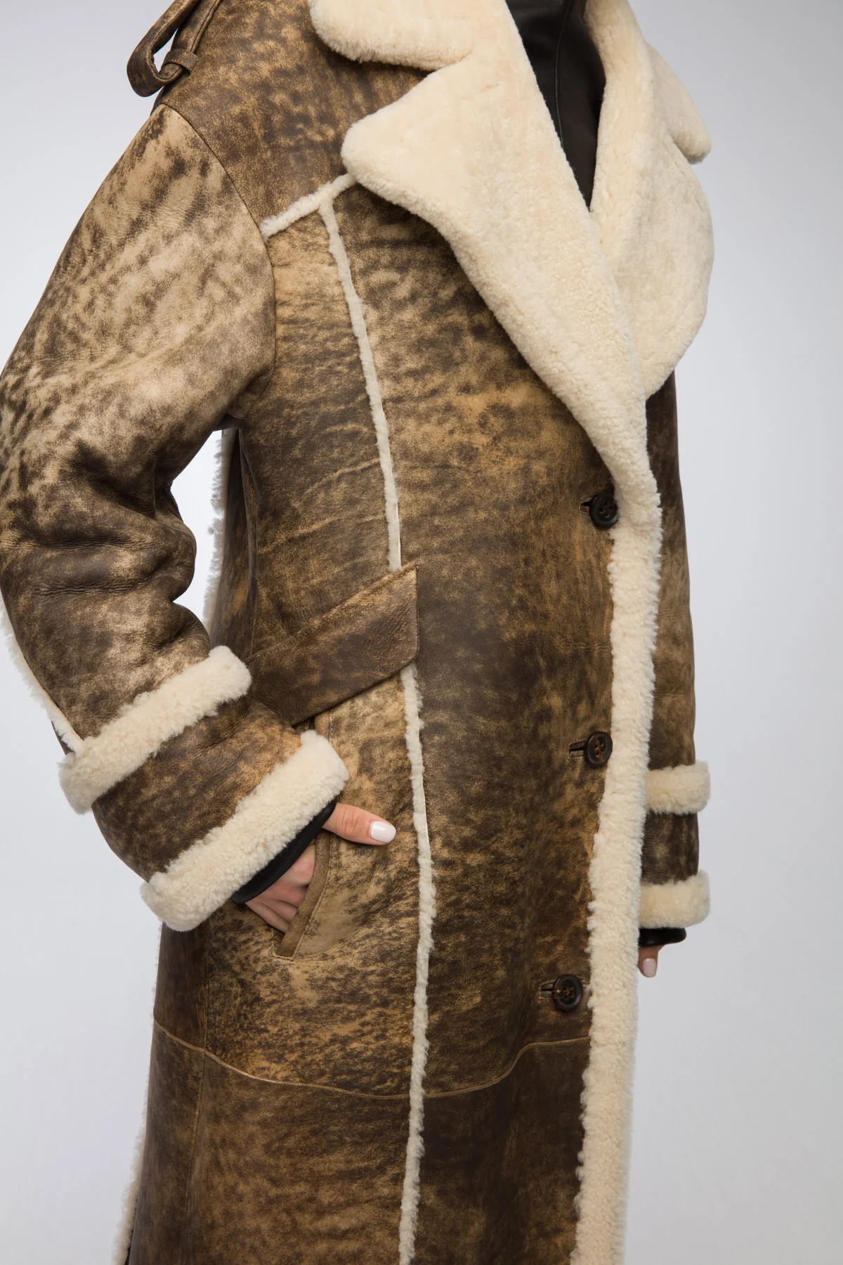 Morgane - Brown Shearling Coat - Image 3