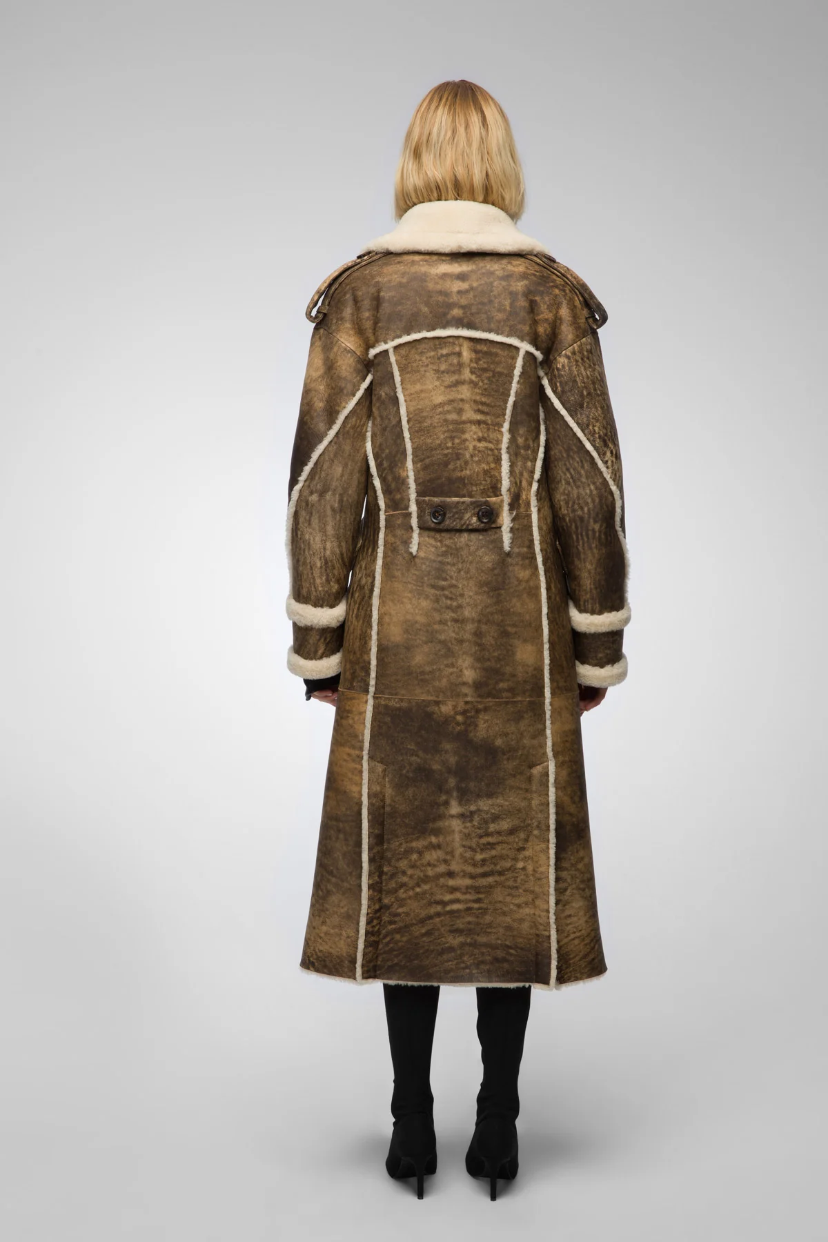Morgane - Brown Shearling Coat - Image 4
