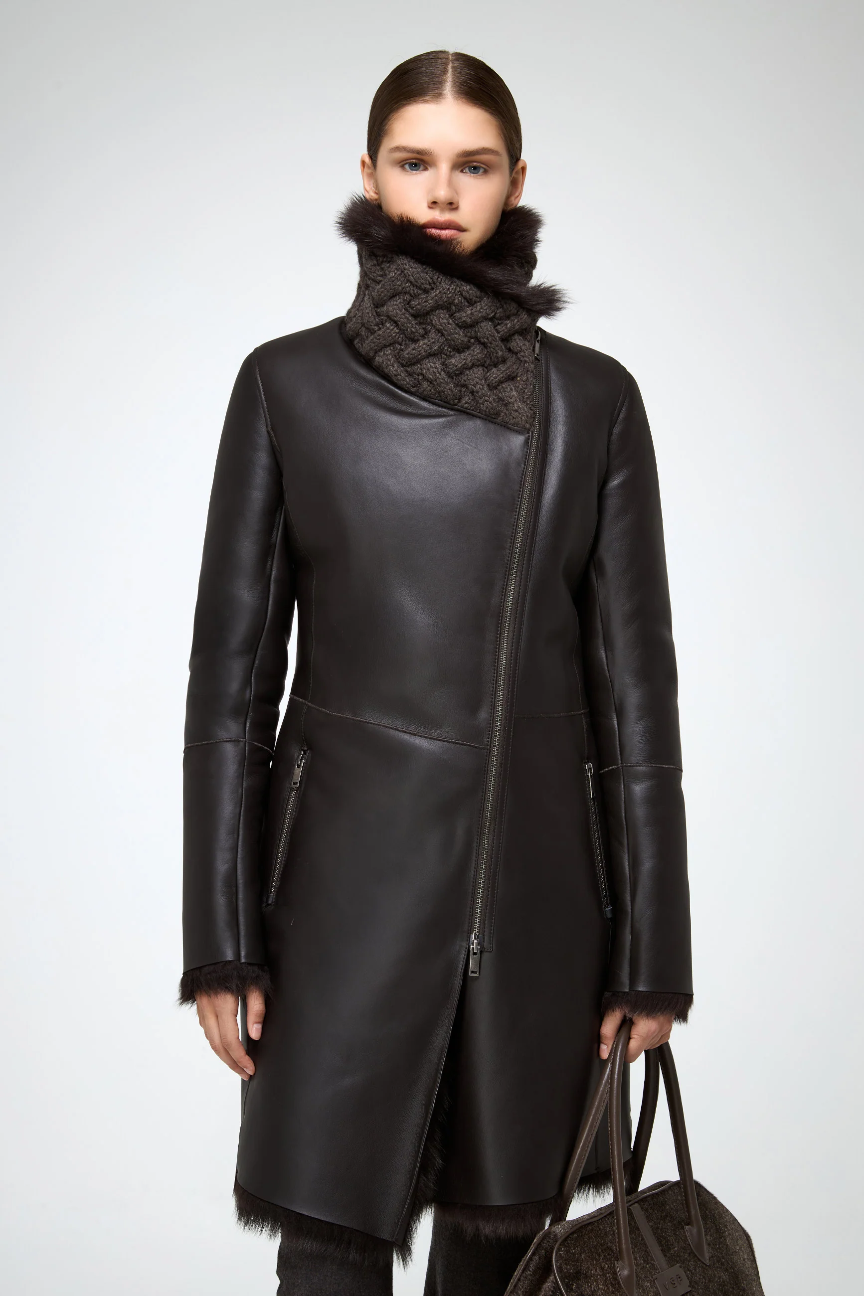 Mylena - Toscana Brown Shearling Coat - Image 5