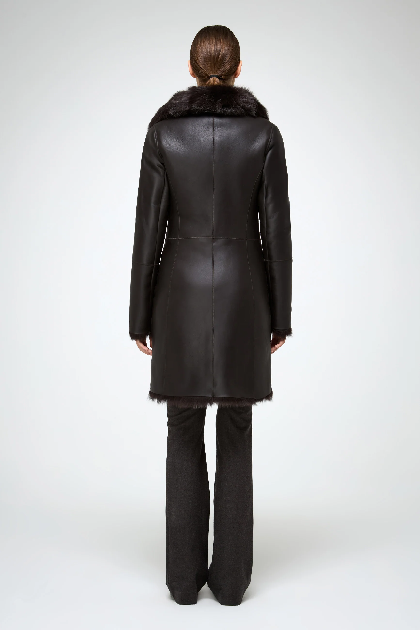 Mylena - Toscana Brown Shearling Coat - Image 7