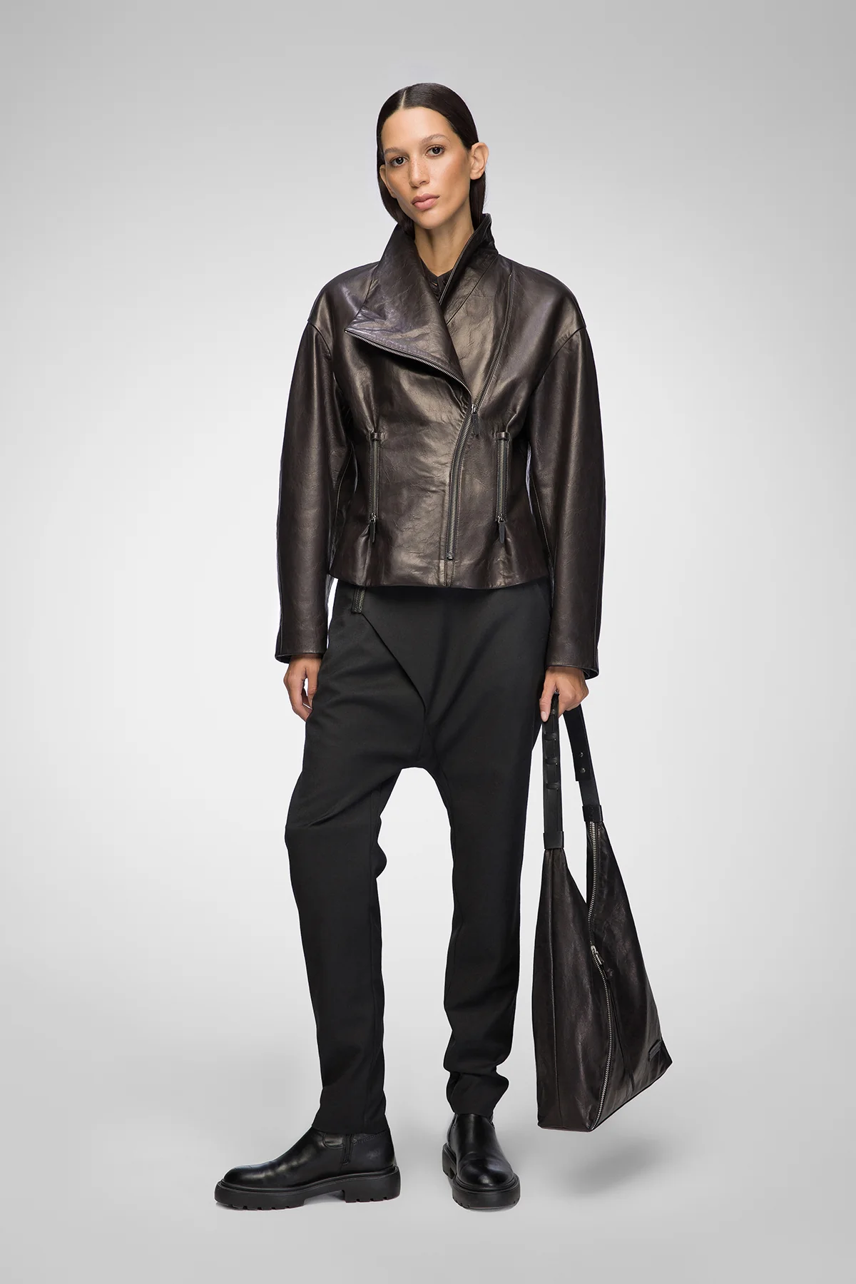 Nadia - Black Leather Jacket - Image 3