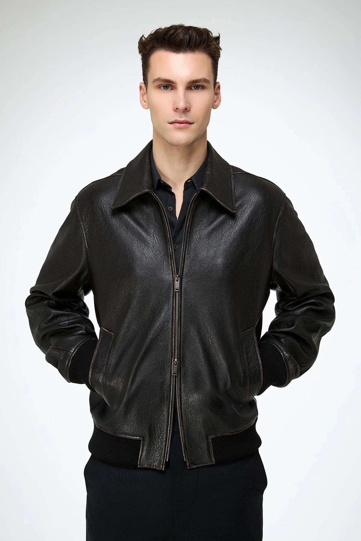 Niccolo - Dark Brown Leather Jacket - Image 3