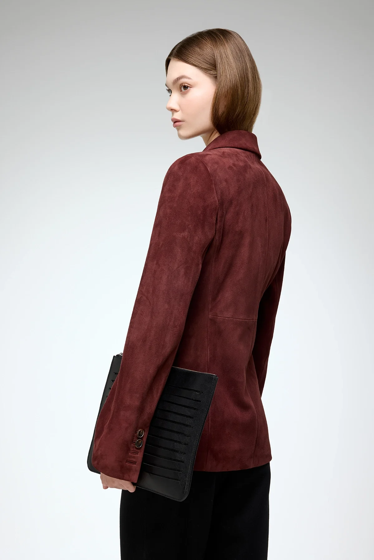 Oceane - Bordeaux Leather Coat - Image 5