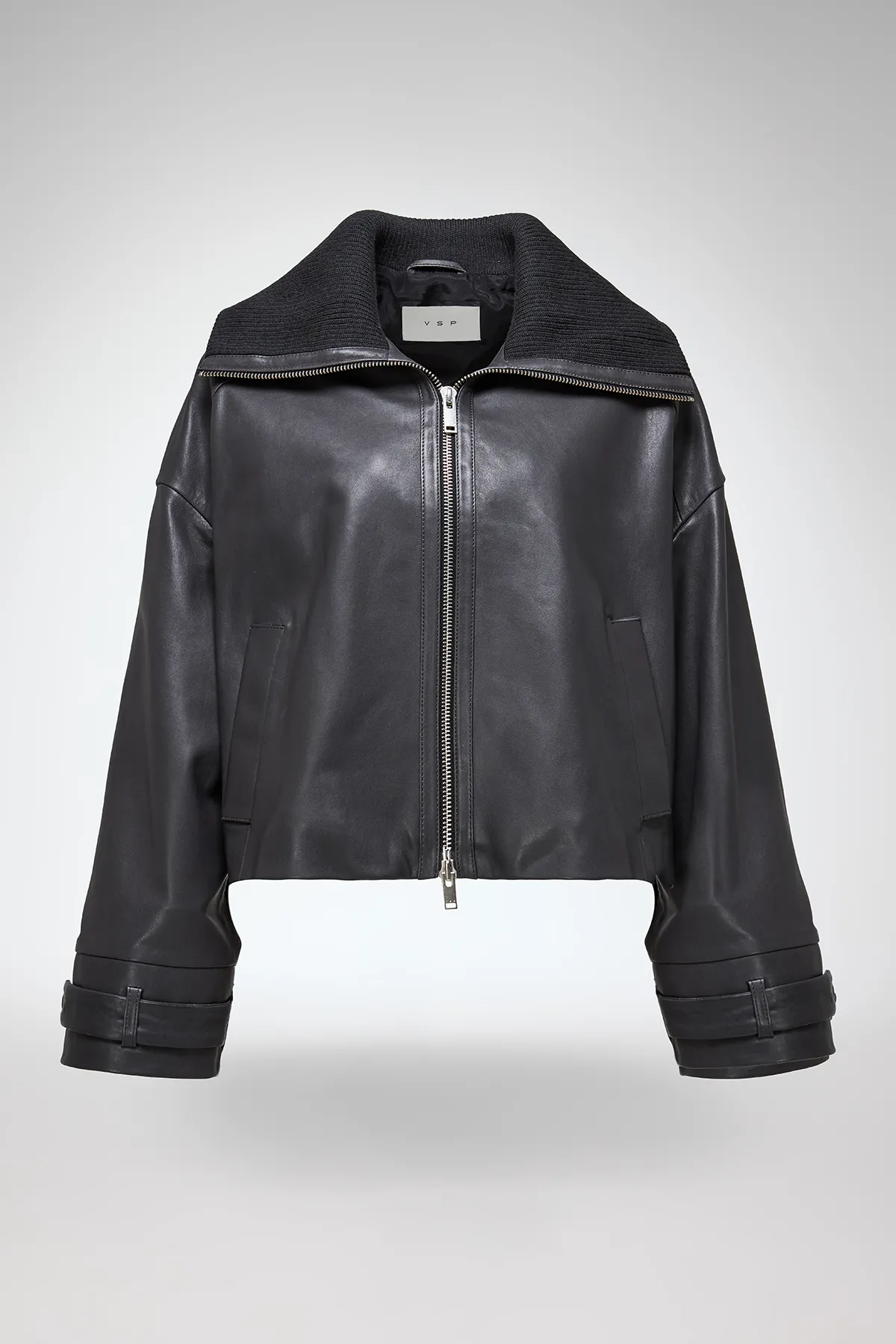Olga - Anthracite Leather Jacket - Image 5