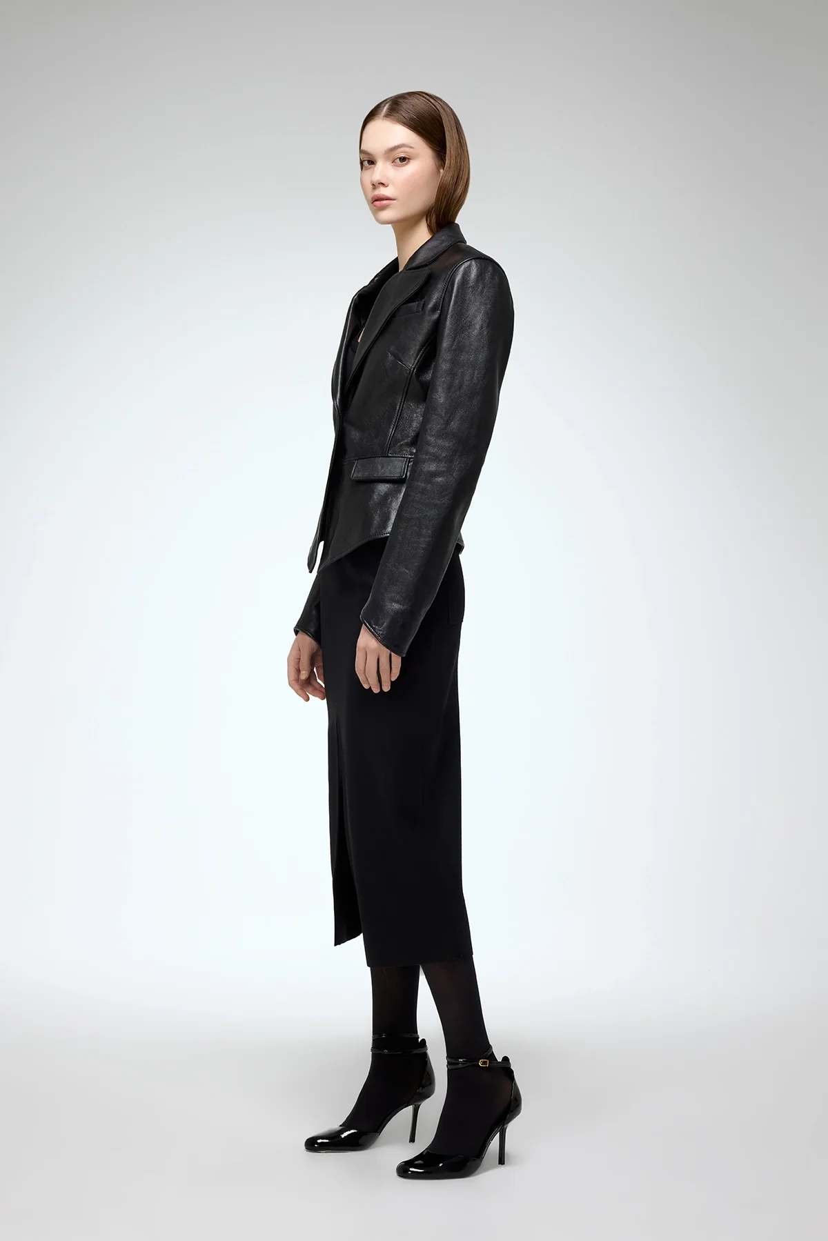 Opal - Black Leather Jacket - Image 3