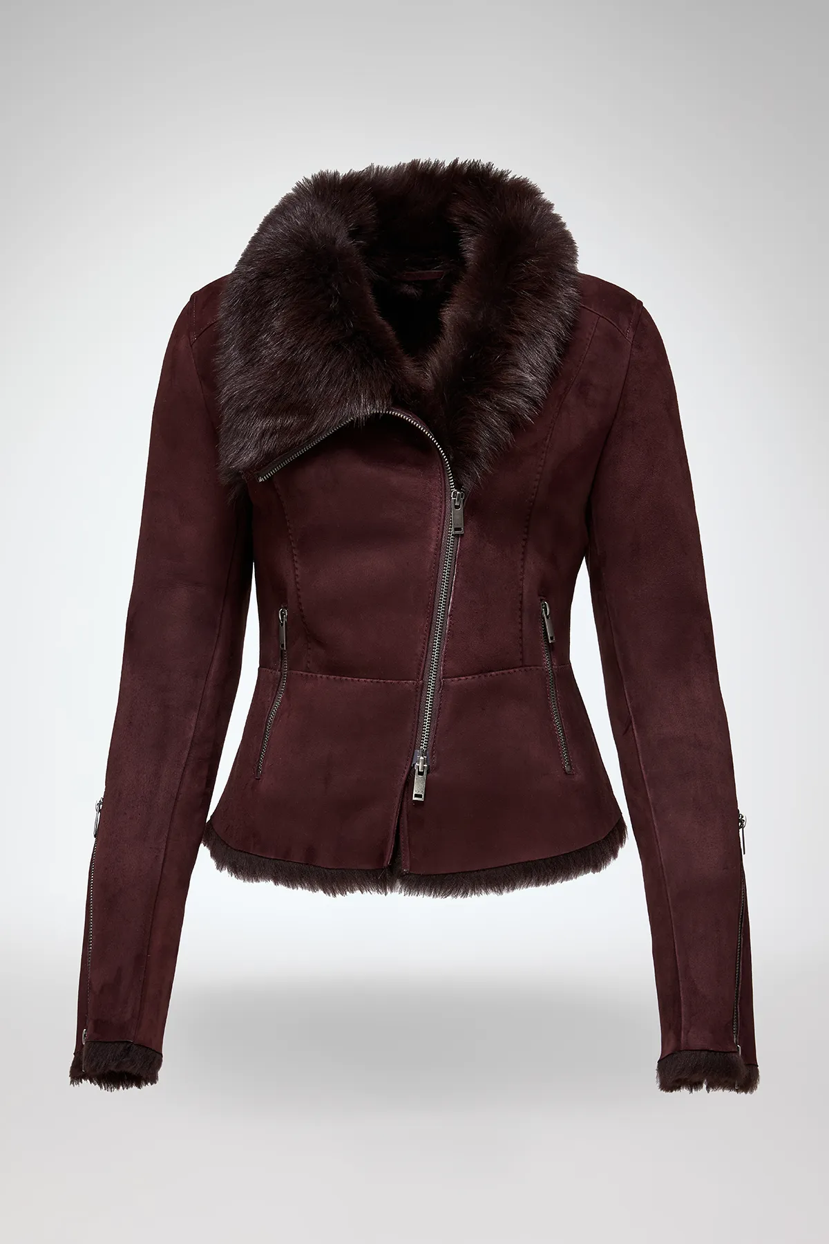 Renata - Toscana Cherry Shearling Jacket - Image 5