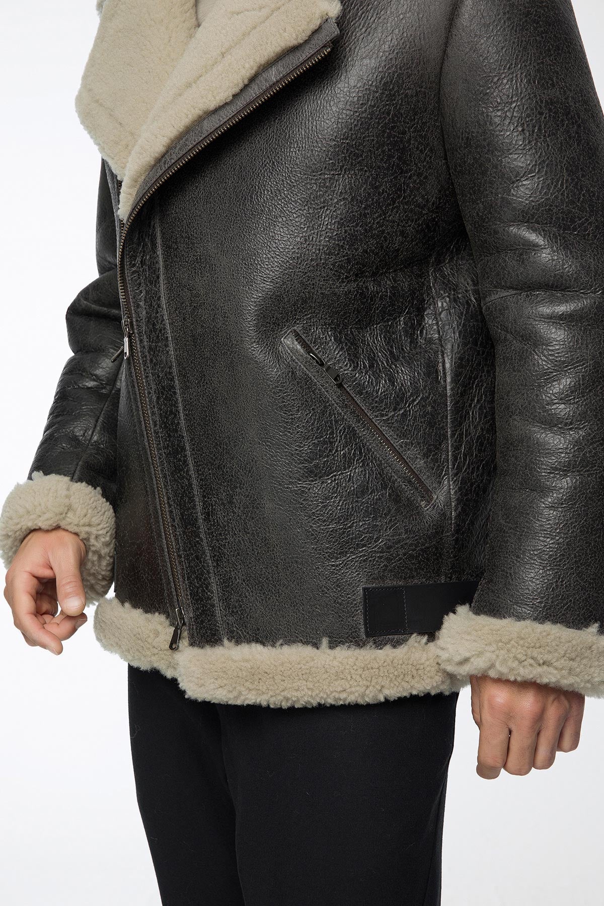 Rico - Anthracite Shearling Coat - Image 4