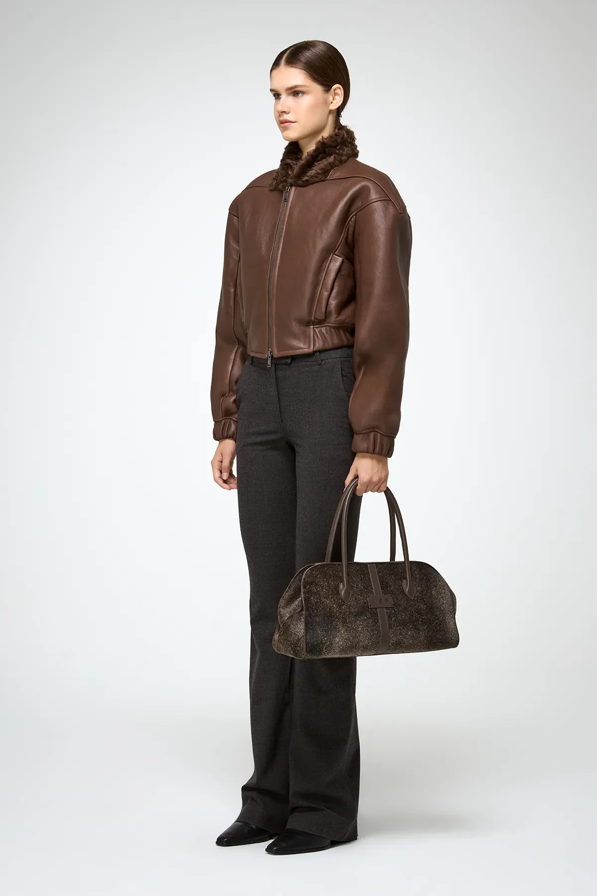 Sheela - Brown Shearling Jacket - Image 3