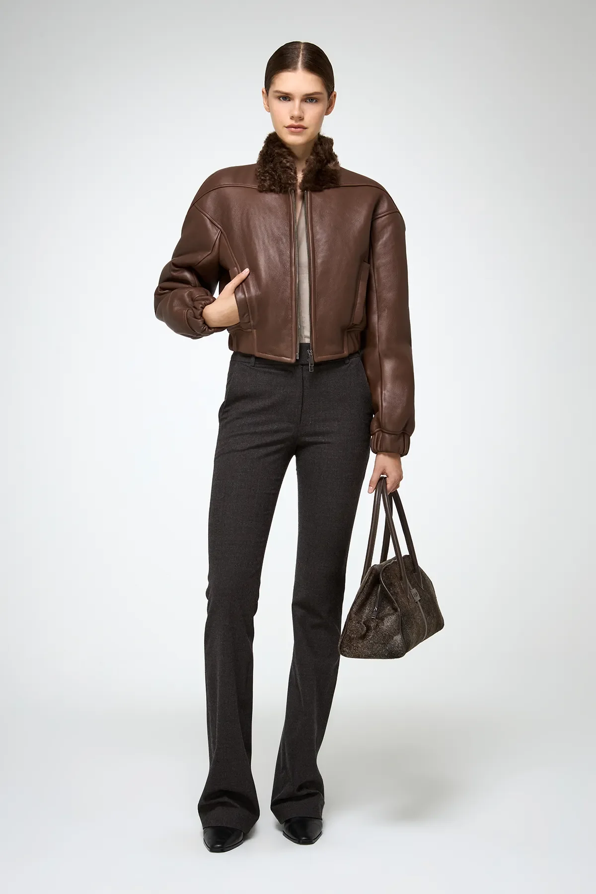 Sheela - Brown Shearling Jacket - Image 4